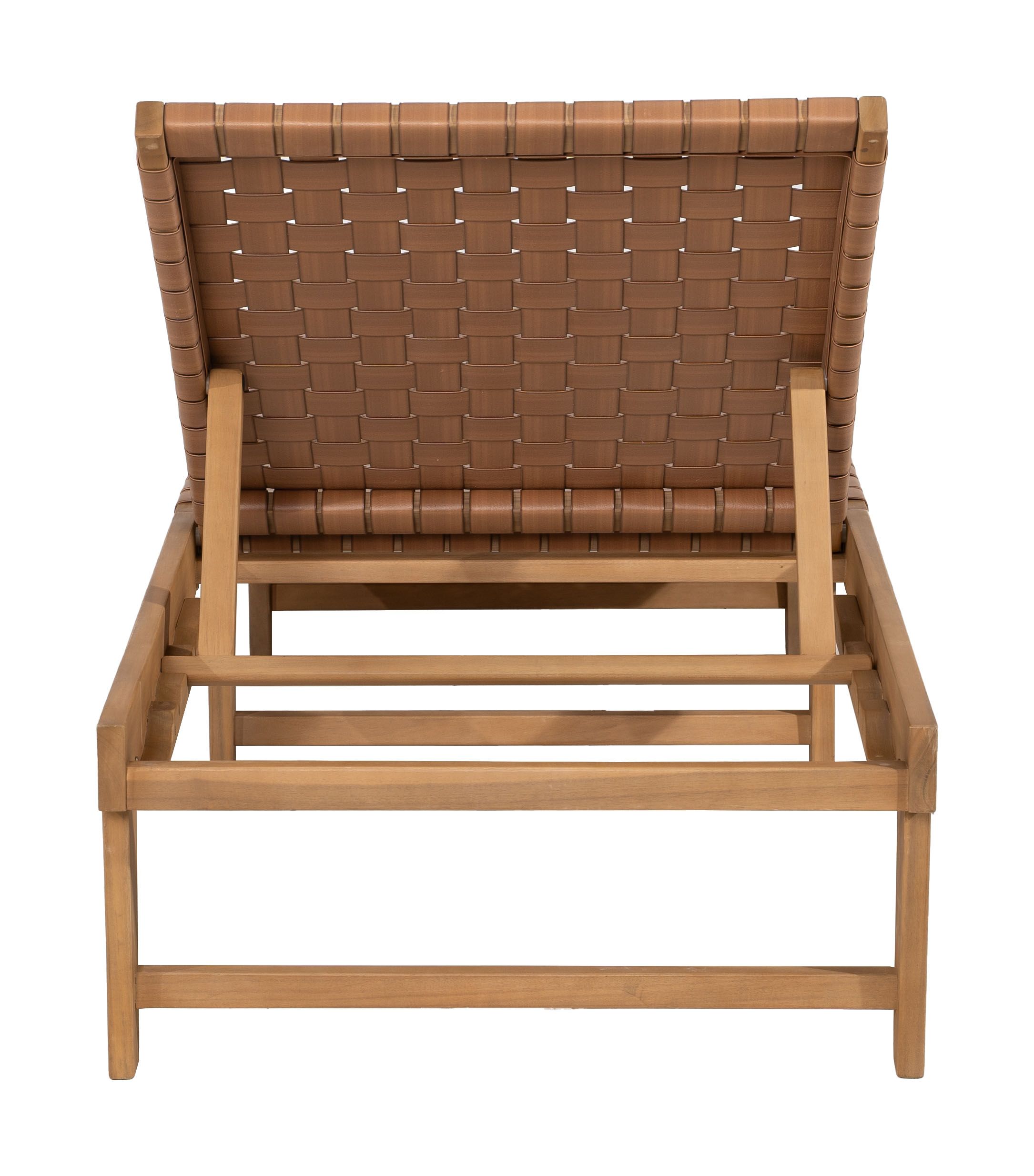 Breath Synthetic Rattan Weave/Wood Chaise Lounge