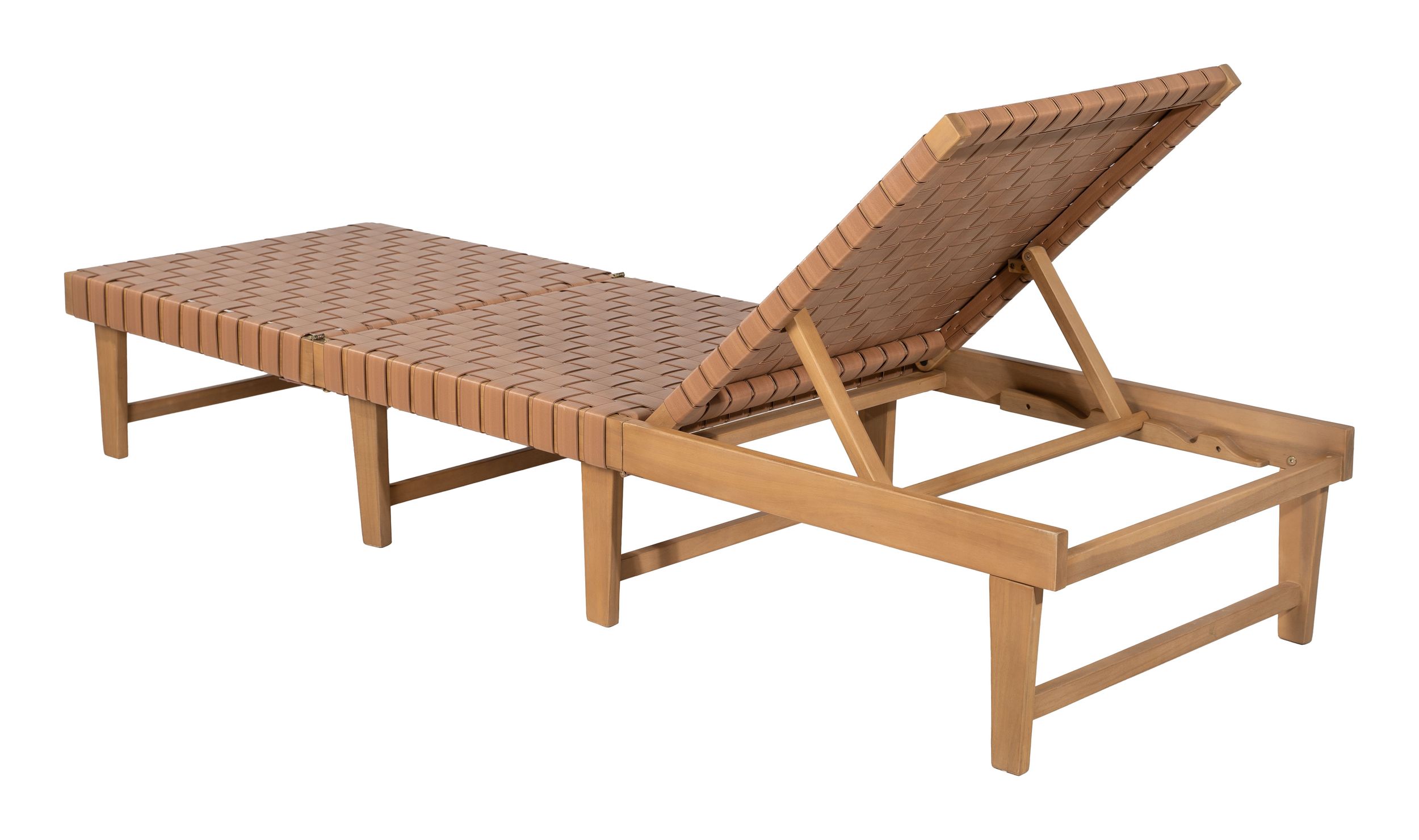 Breath Synthetic Rattan Weave/Wood Chaise Lounge