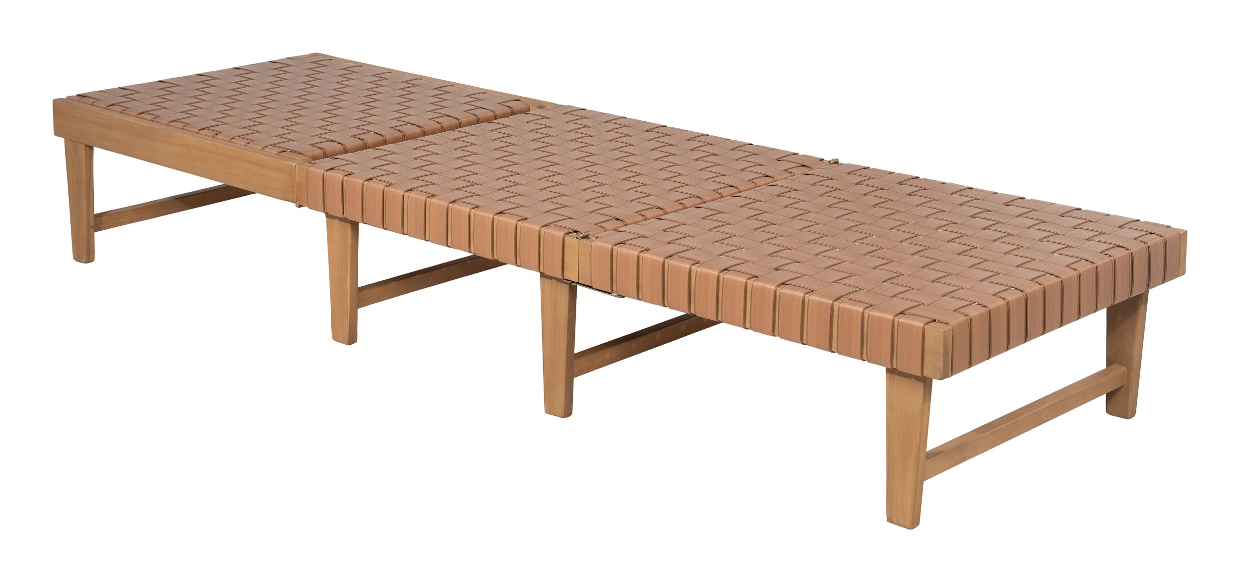 Breath Synthetic Rattan Weave/Wood Chaise Lounge