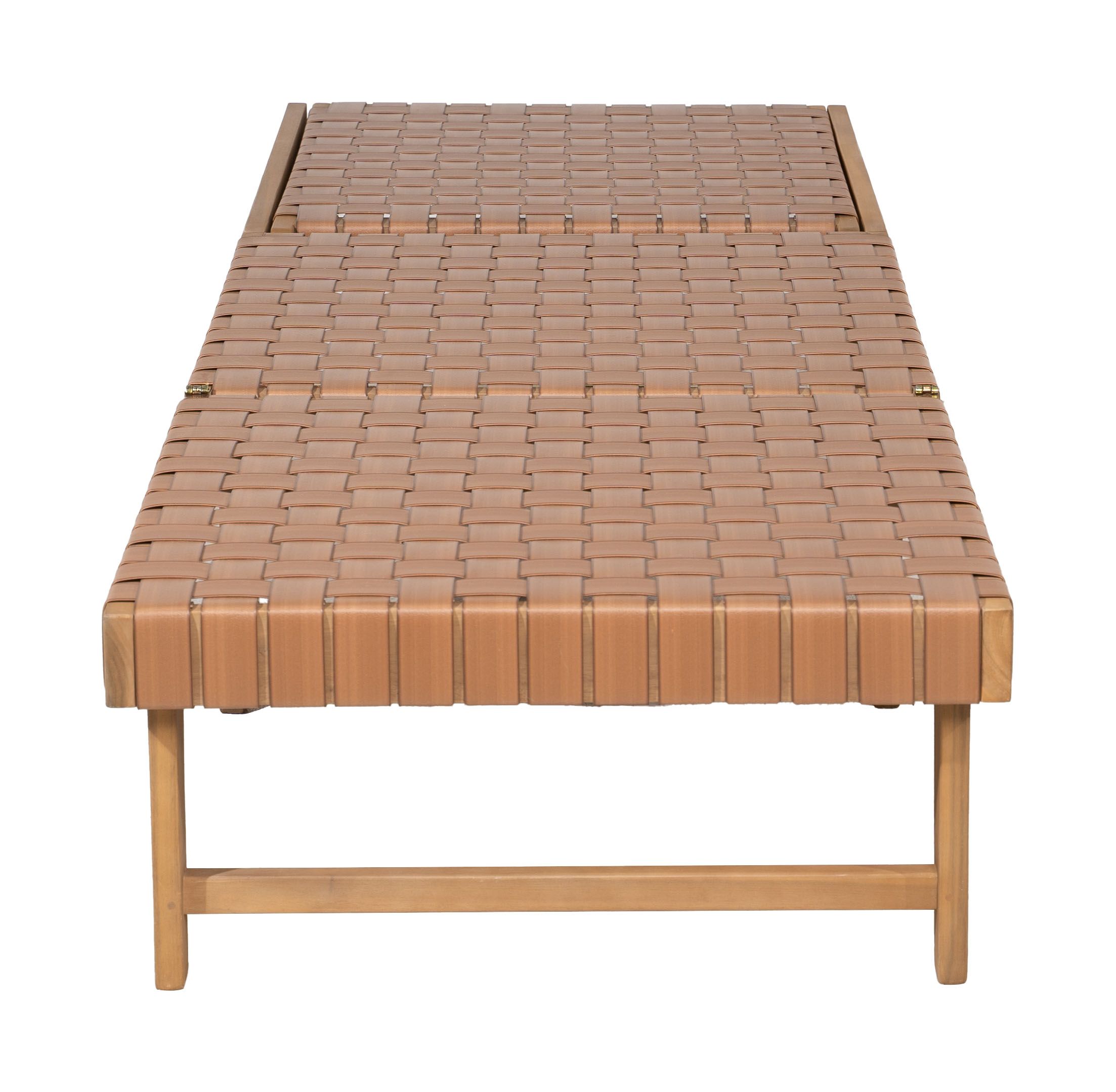 Breath Synthetic Rattan Weave/Wood Chaise Lounge