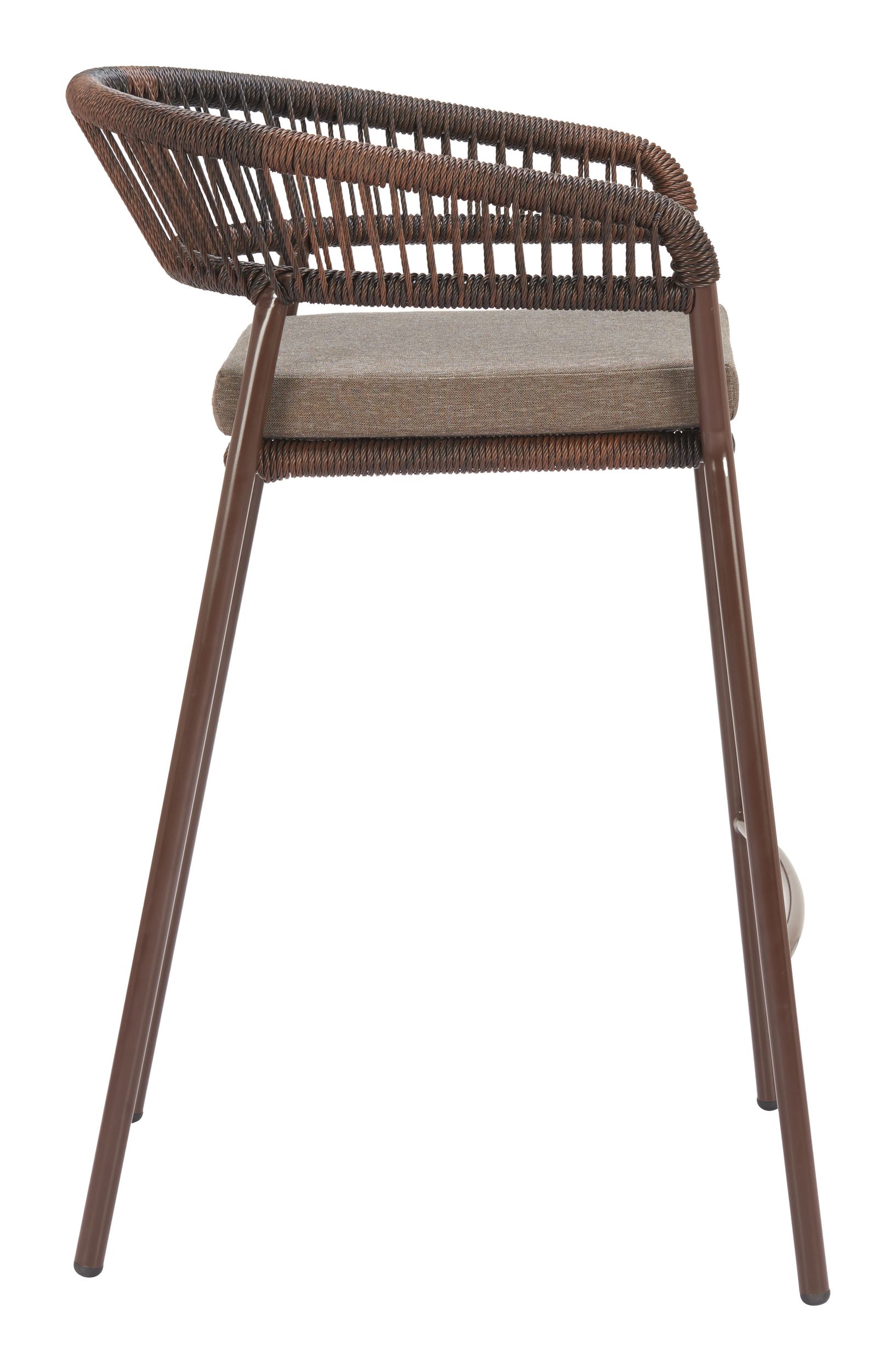 Skye Olefin/Synthetic Rattan Weave/Steel Barstool