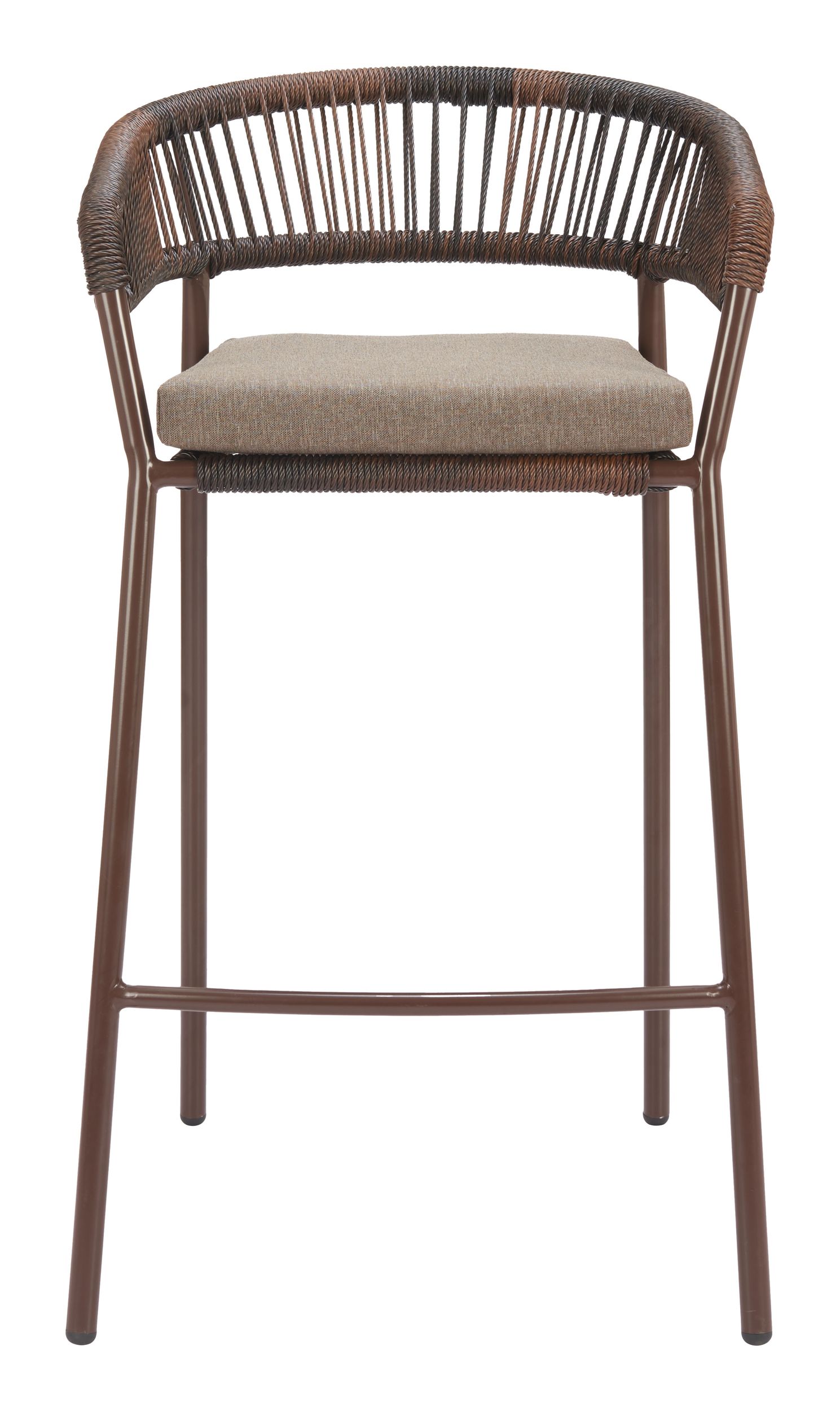 Skye Olefin/Synthetic Rattan Weave/Steel Barstool
