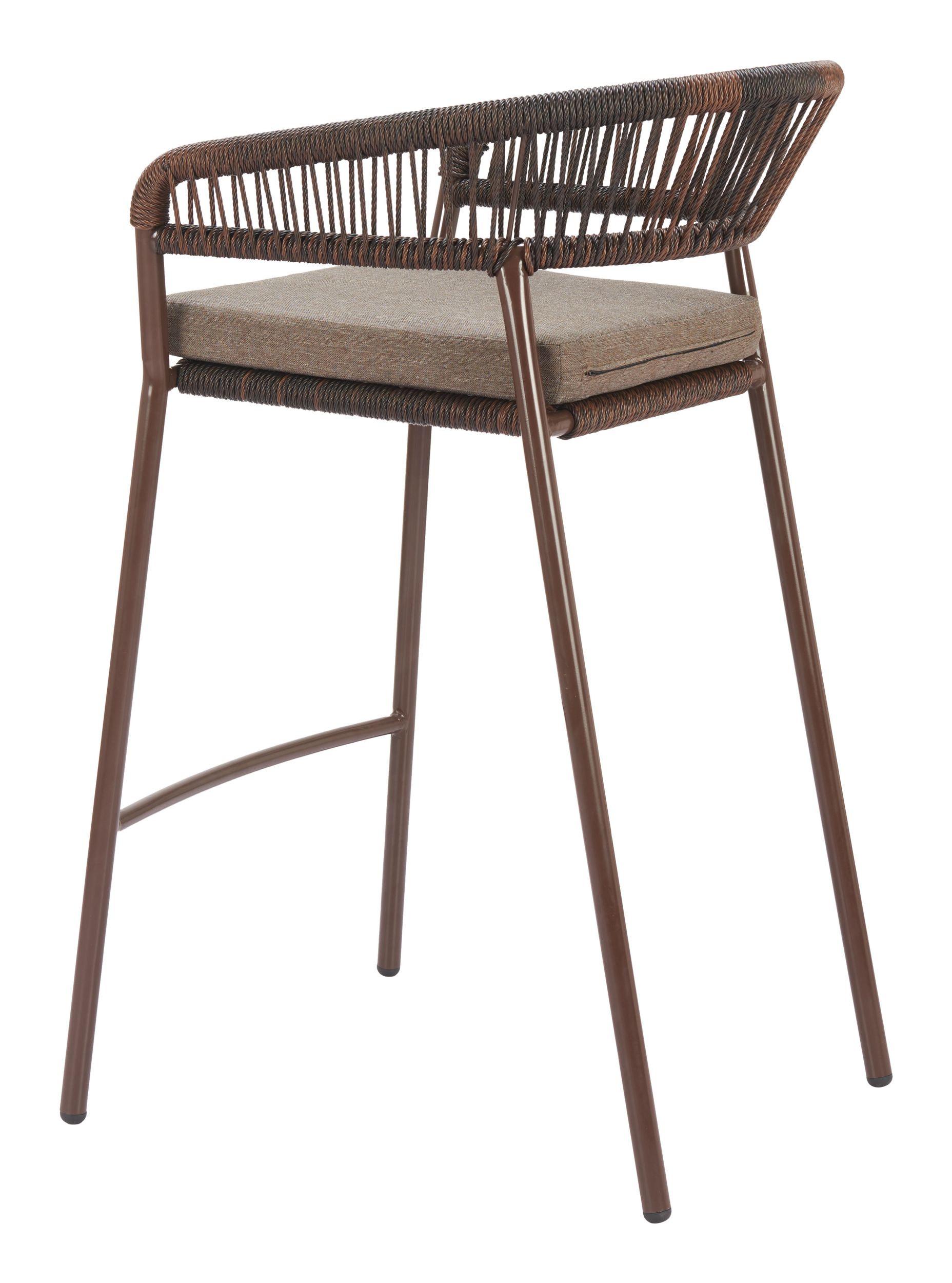 Skye Olefin/Synthetic Rattan Weave/Steel Barstool