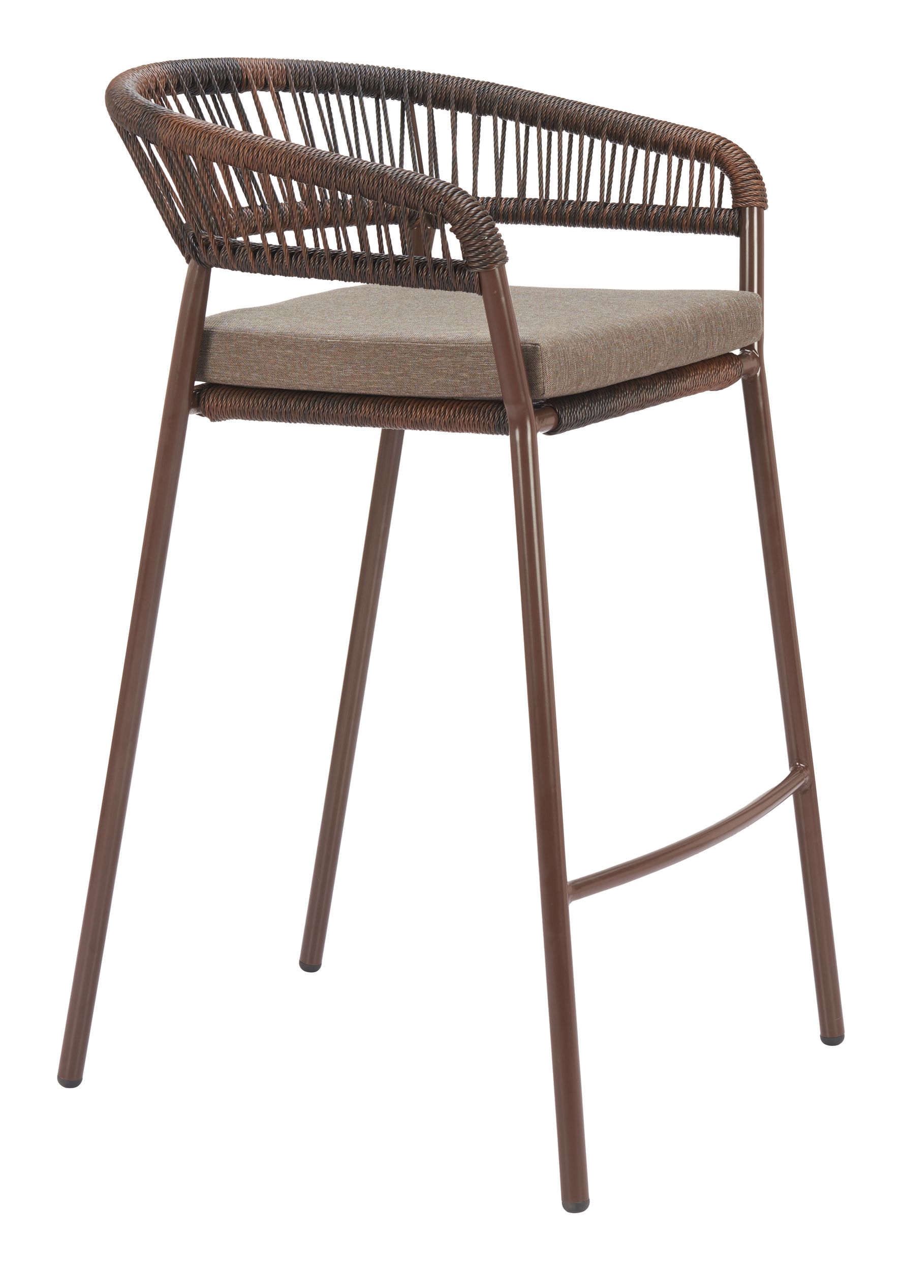 Skye Olefin/Synthetic Rattan Weave/Steel Barstool