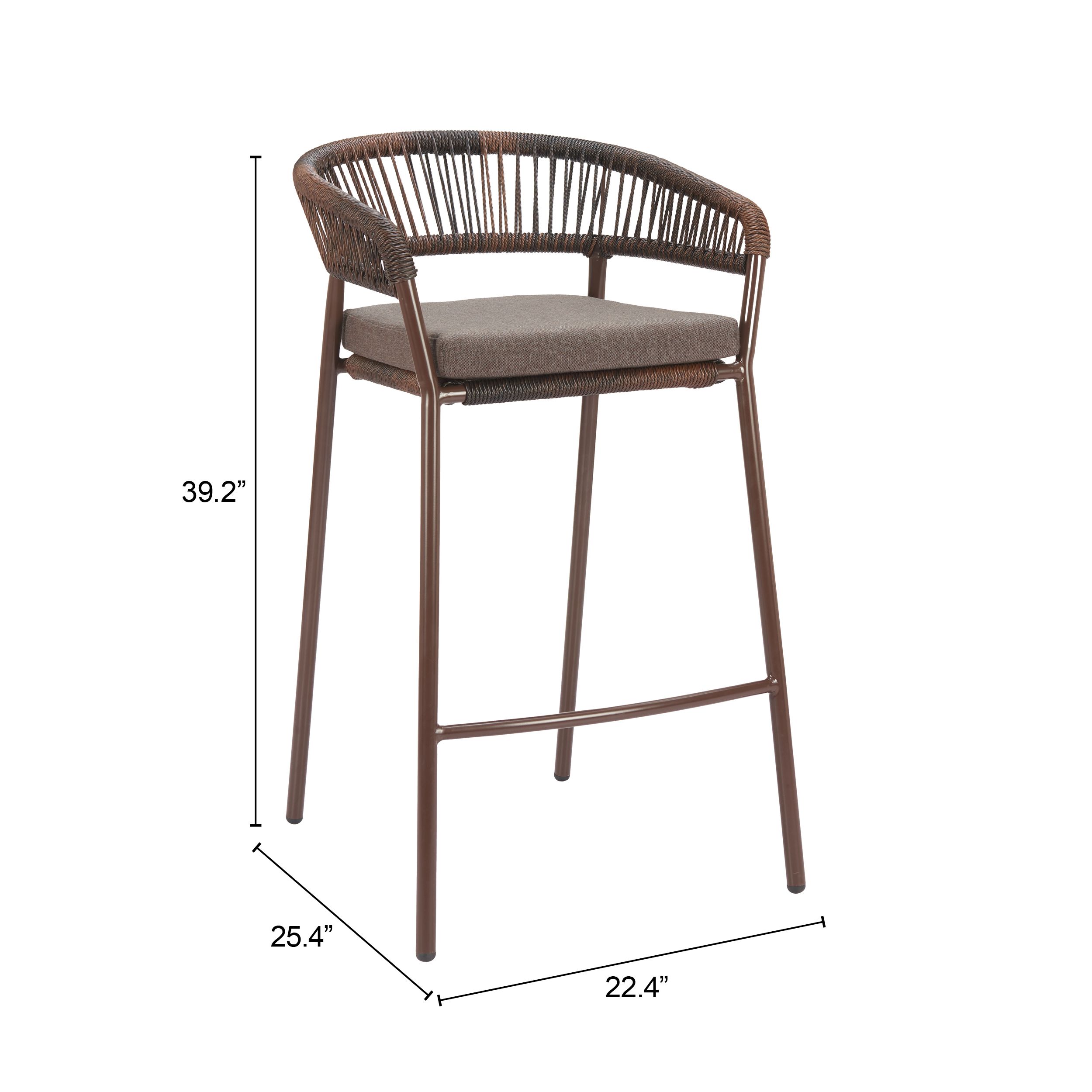 Skye Olefin/Synthetic Rattan Weave/Steel Barstool