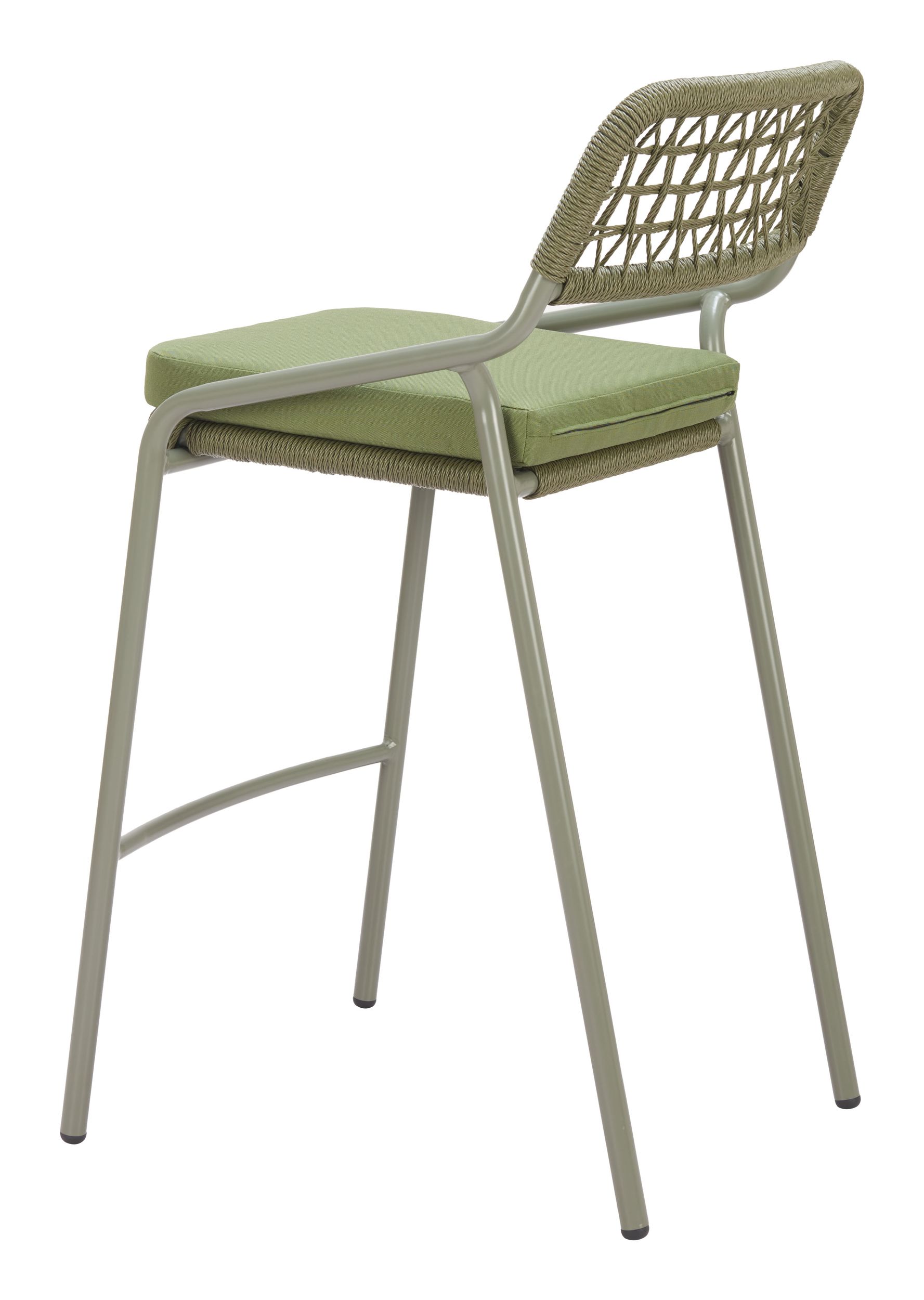 Rio Olefin/Synthetic Rattan Weave/Steel Barstool