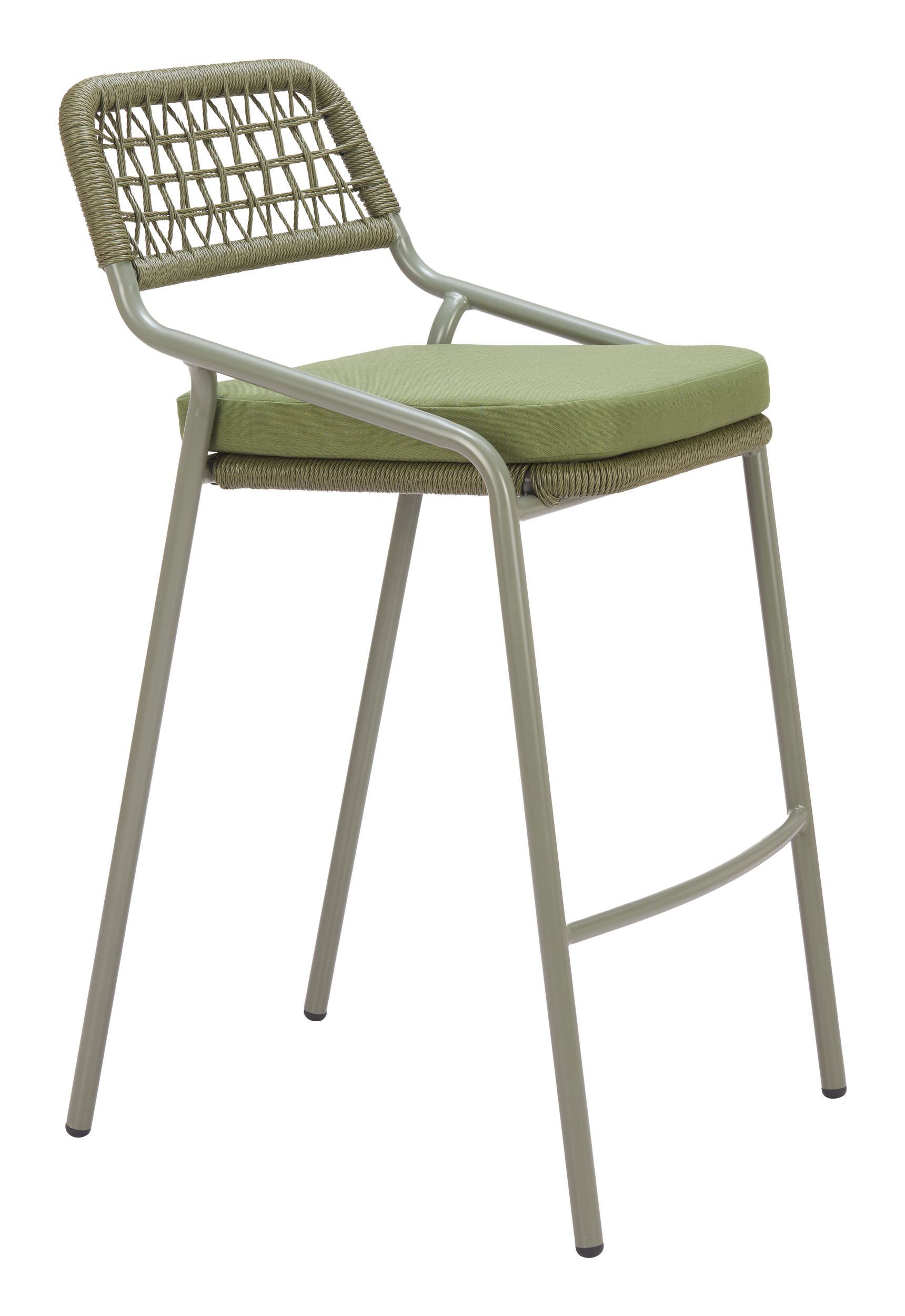 Rio Olefin/Synthetic Rattan Weave/Steel Barstool