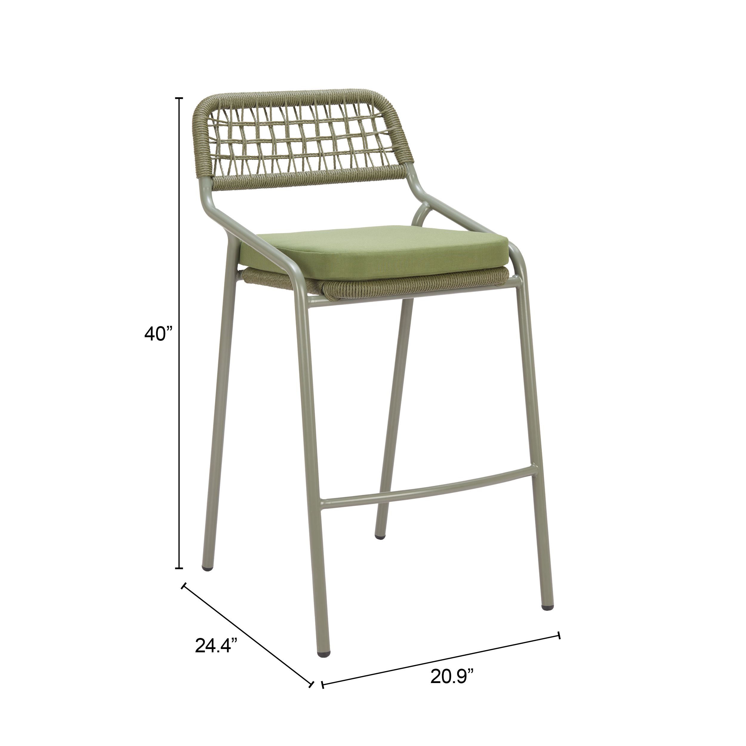 Rio Olefin/Synthetic Rattan Weave/Steel Barstool