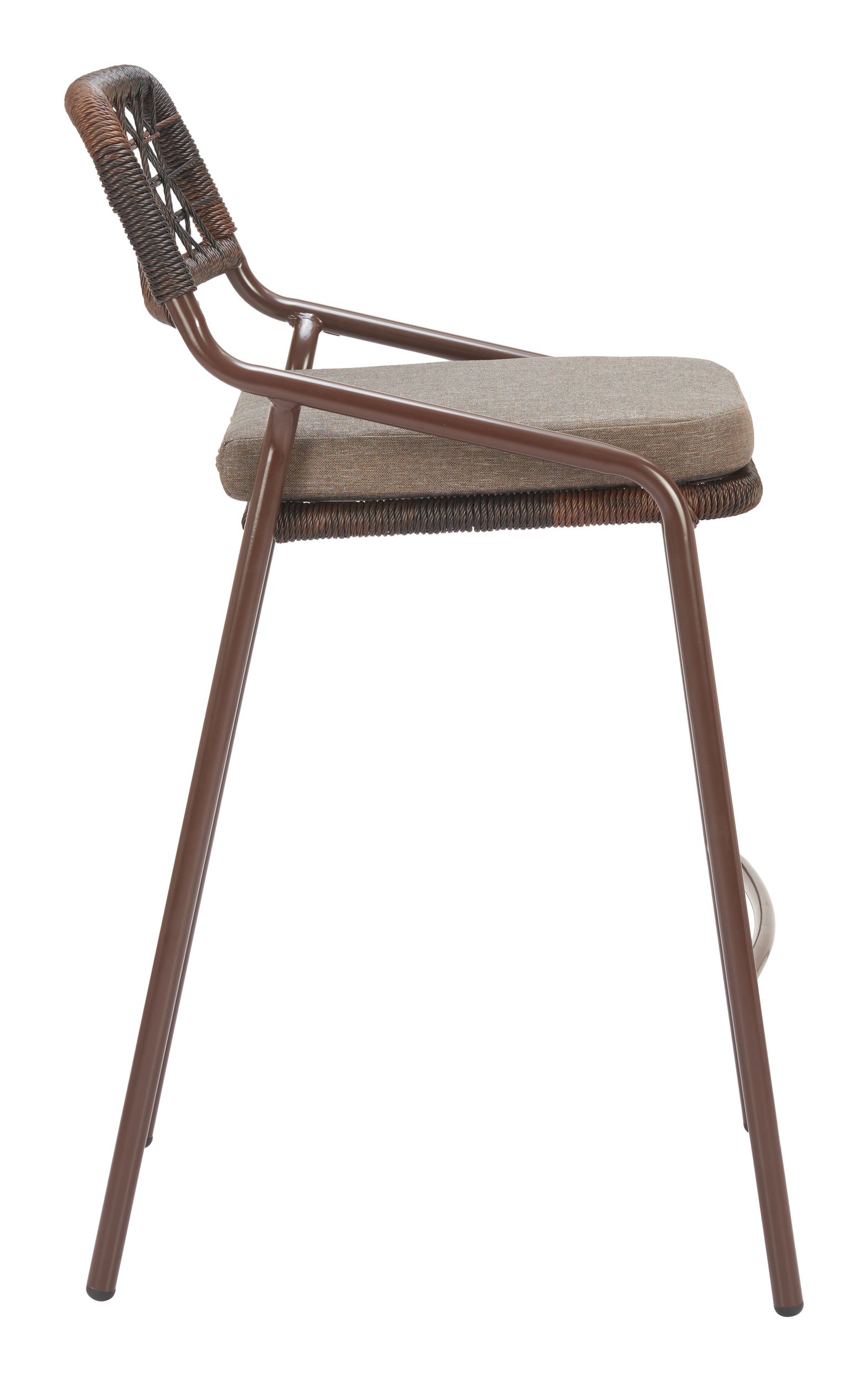 Rio Olefin/Synthetic Rattan Weave/Steel Barstool