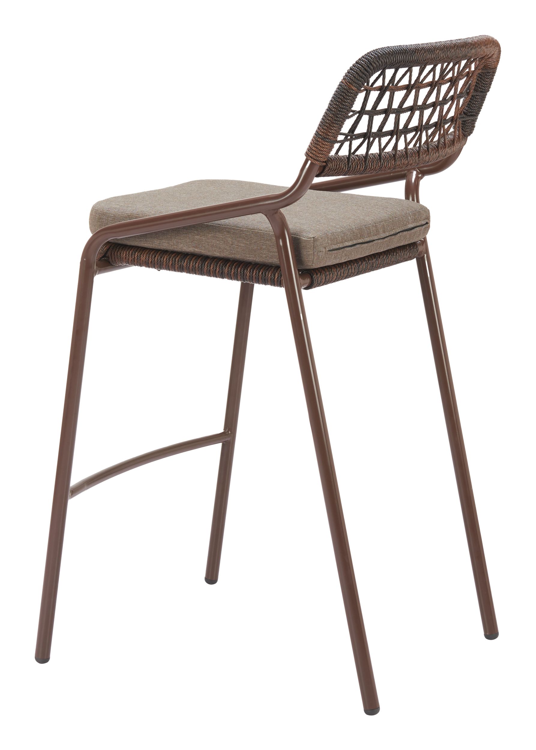 Rio Olefin/Synthetic Rattan Weave/Steel Barstool