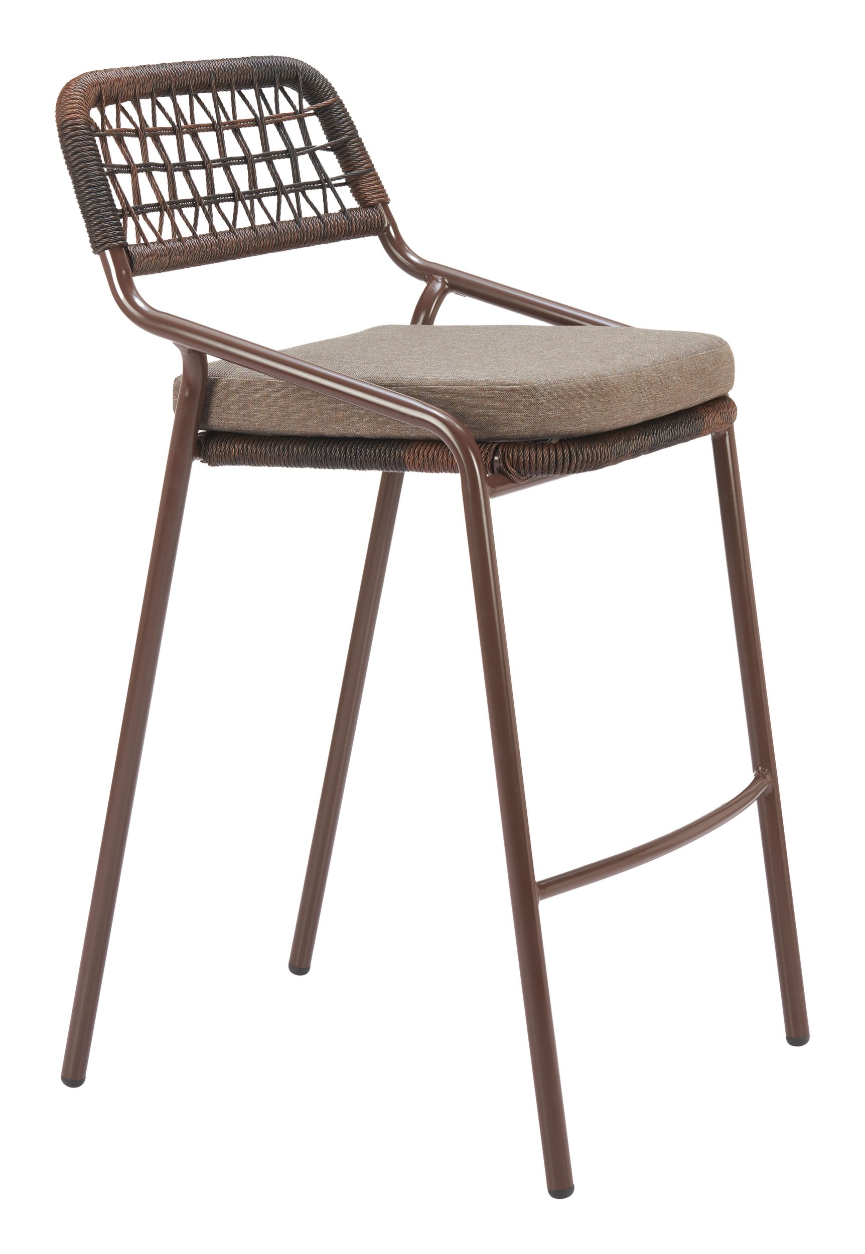 Rio Olefin/Synthetic Rattan Weave/Steel Barstool