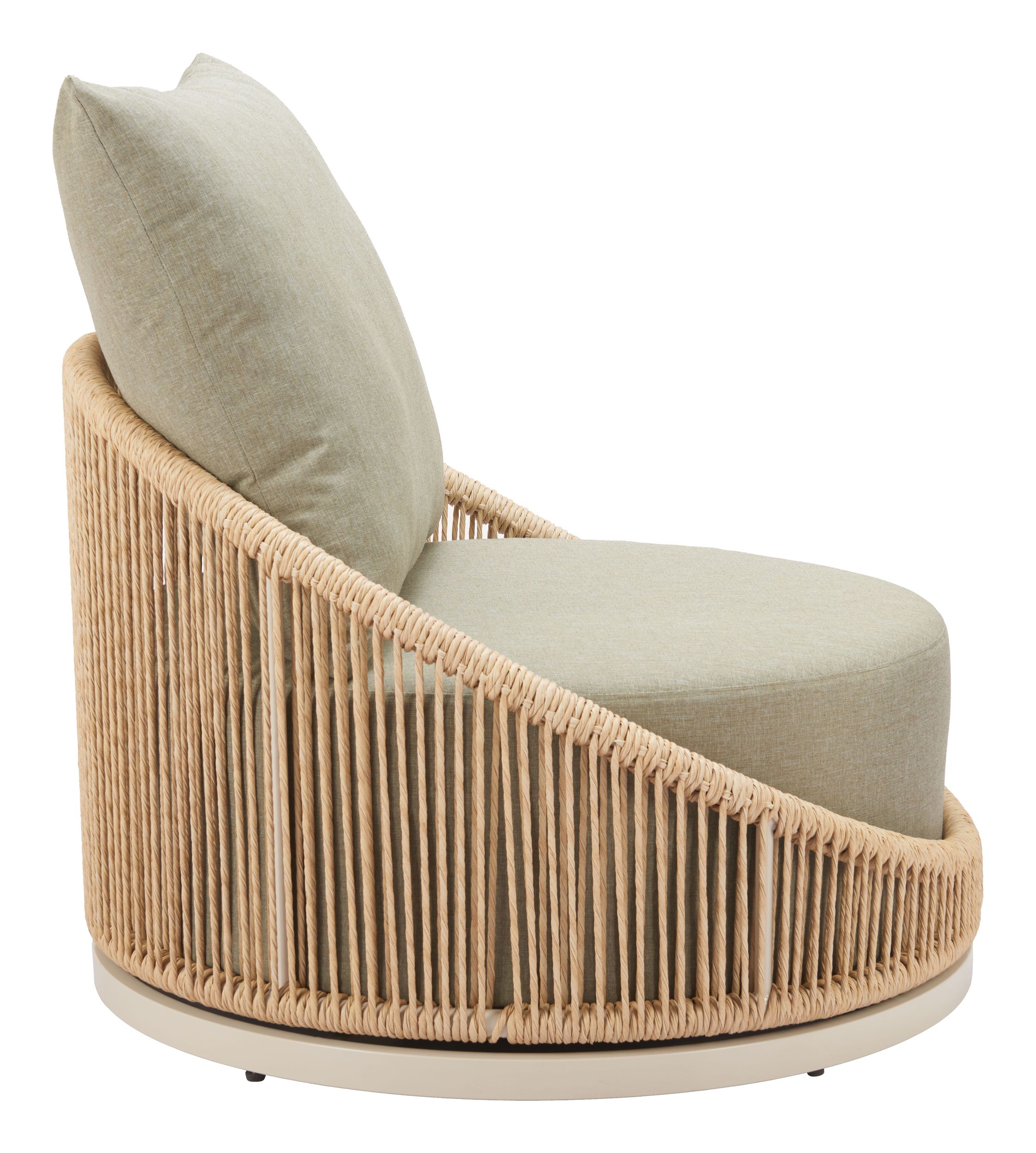 Cabana Olefin/Synthetic Rattan Weave Swivel Chair