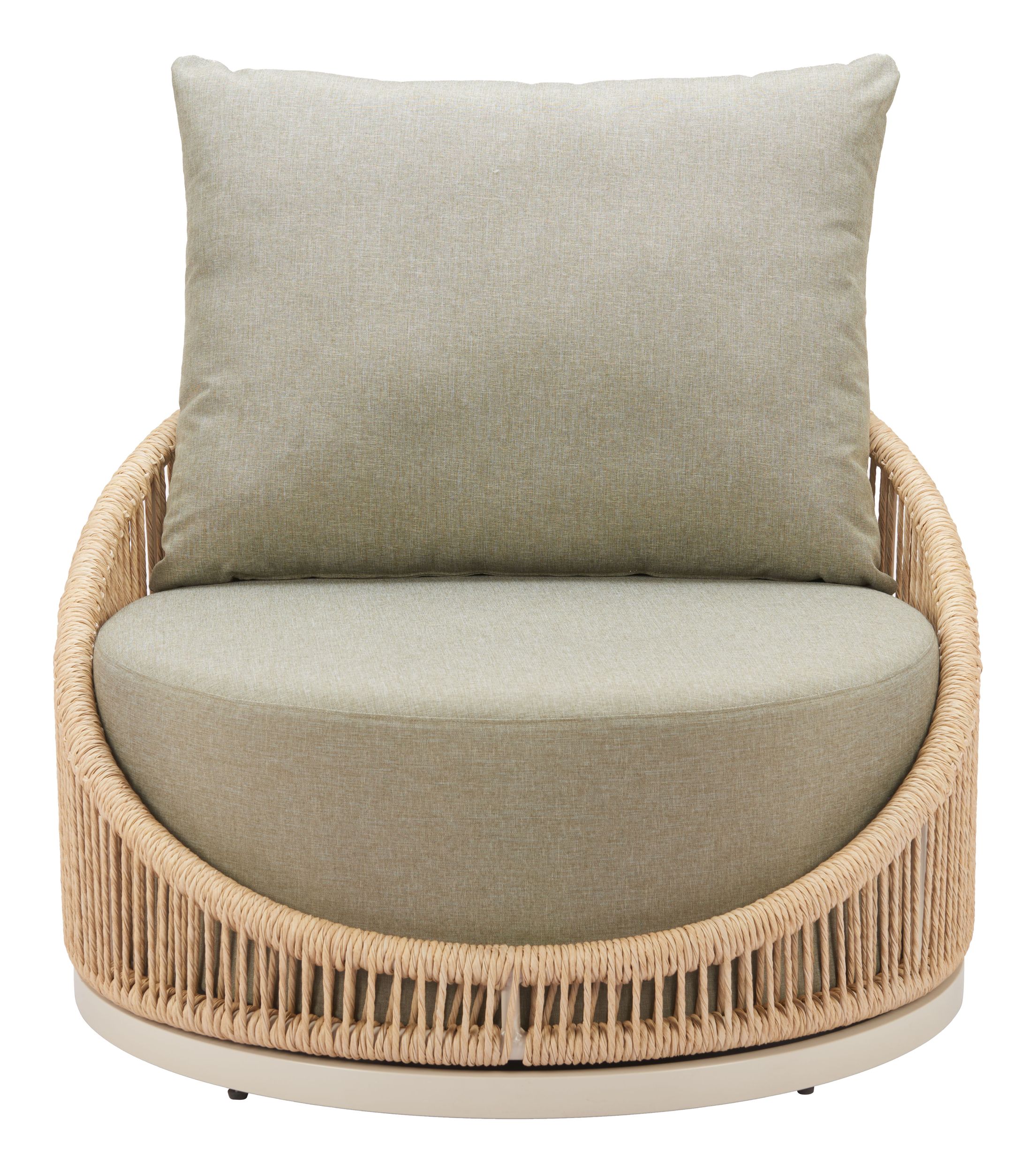 Cabana Olefin/Synthetic Rattan Weave Swivel Chair