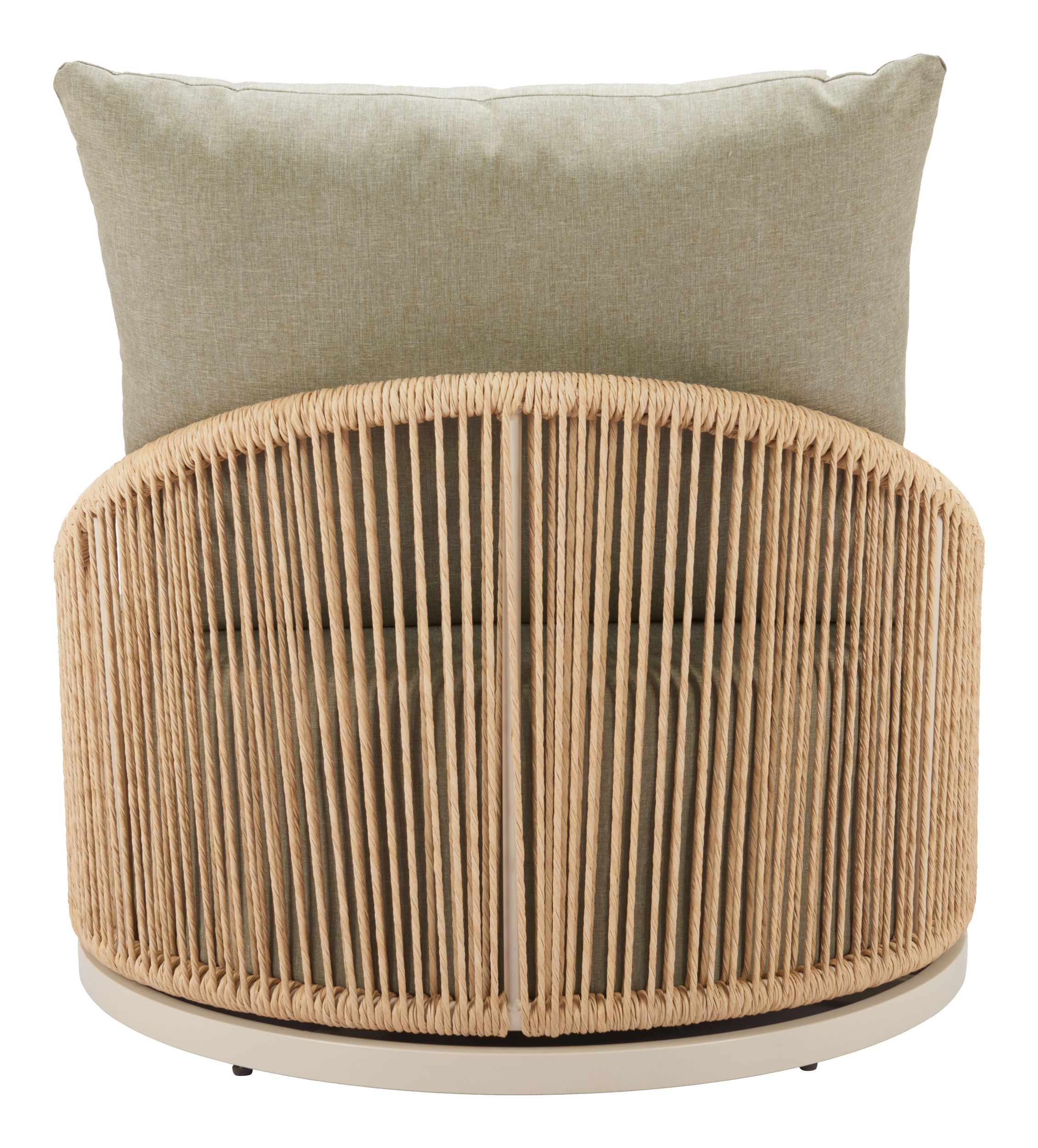 Cabana Olefin/Synthetic Rattan Weave Swivel Chair