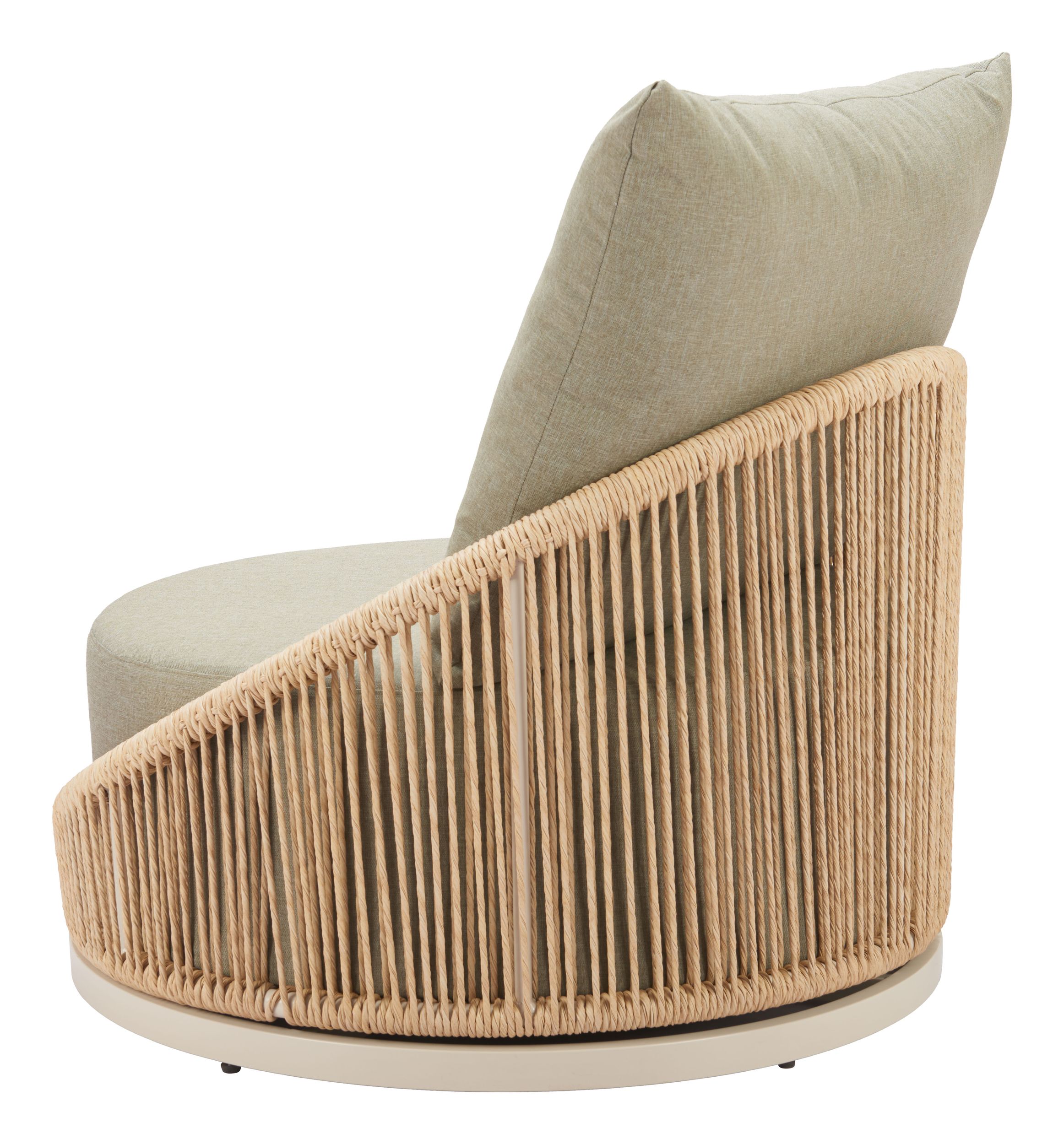 Cabana Olefin/Synthetic Rattan Weave Swivel Chair