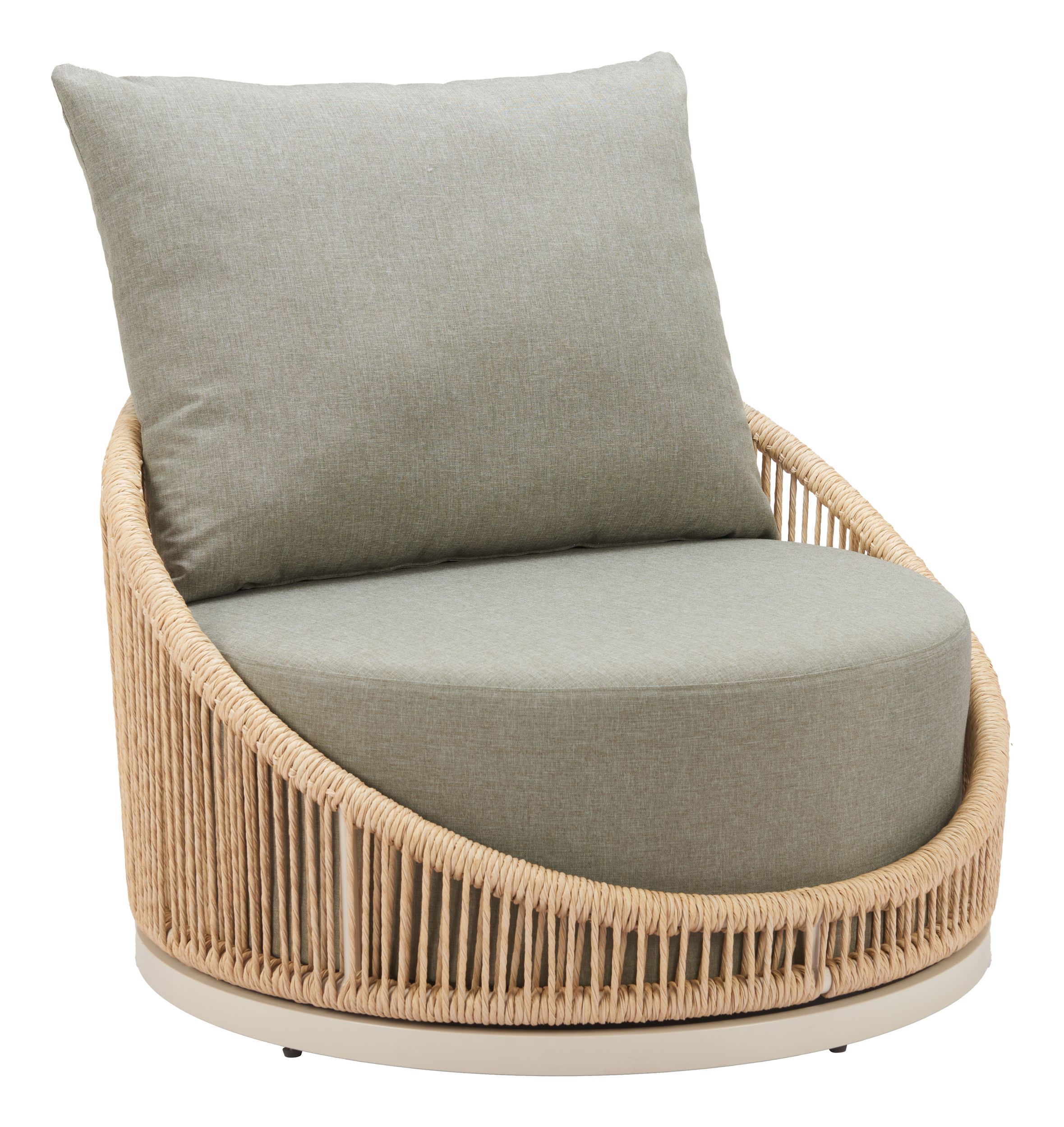 Cabana Olefin/Synthetic Rattan Weave Swivel Chair