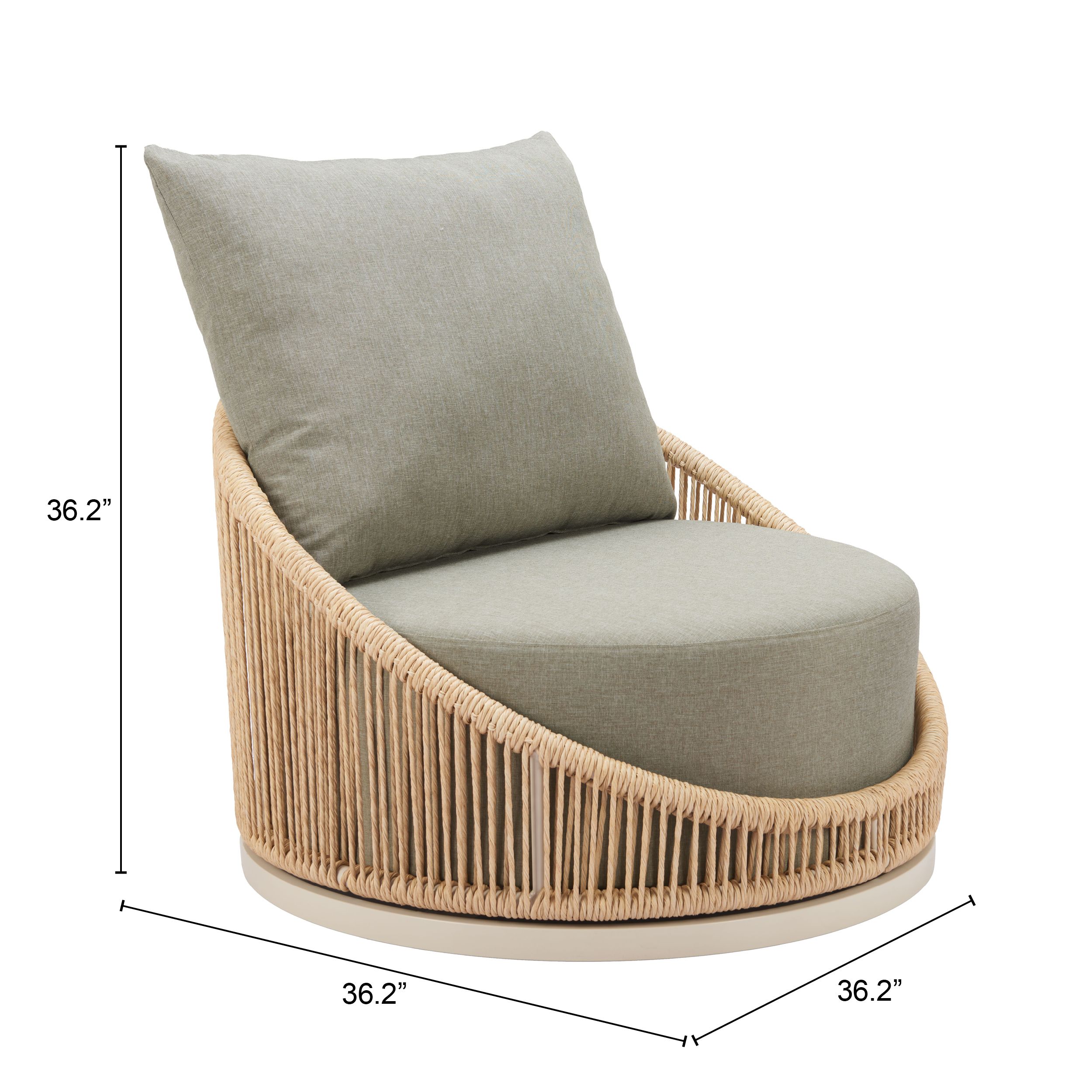 Cabana Olefin/Synthetic Rattan Weave Swivel Chair