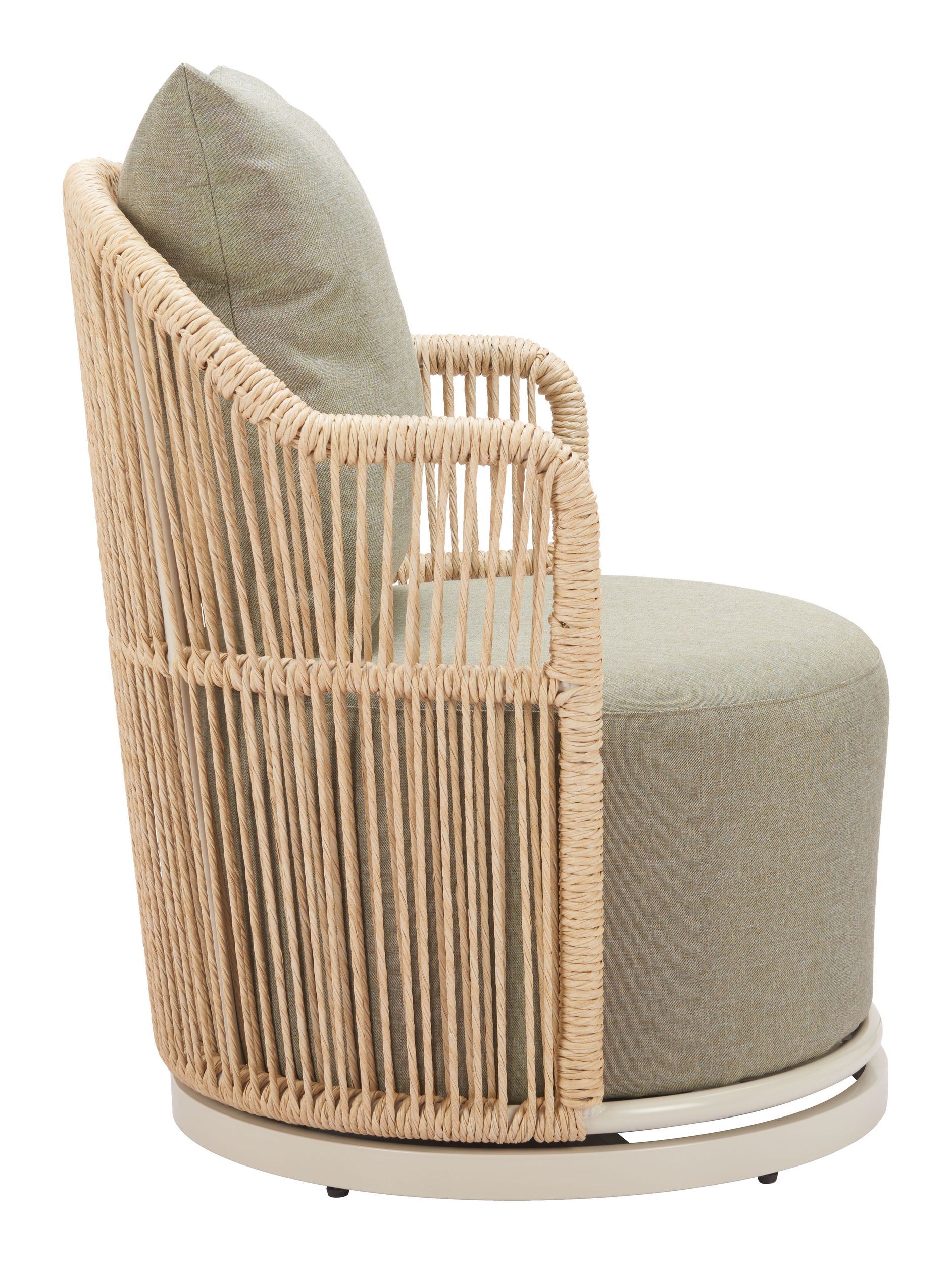 Lanai Olefin/Synthetic Rattan Weave Outdoor Swivel Chair