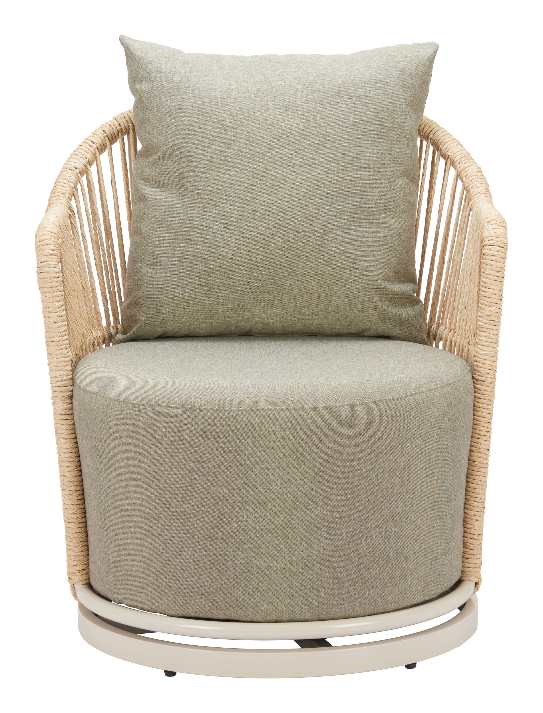 Lanai Olefin/Synthetic Rattan Weave Outdoor Swivel Chair