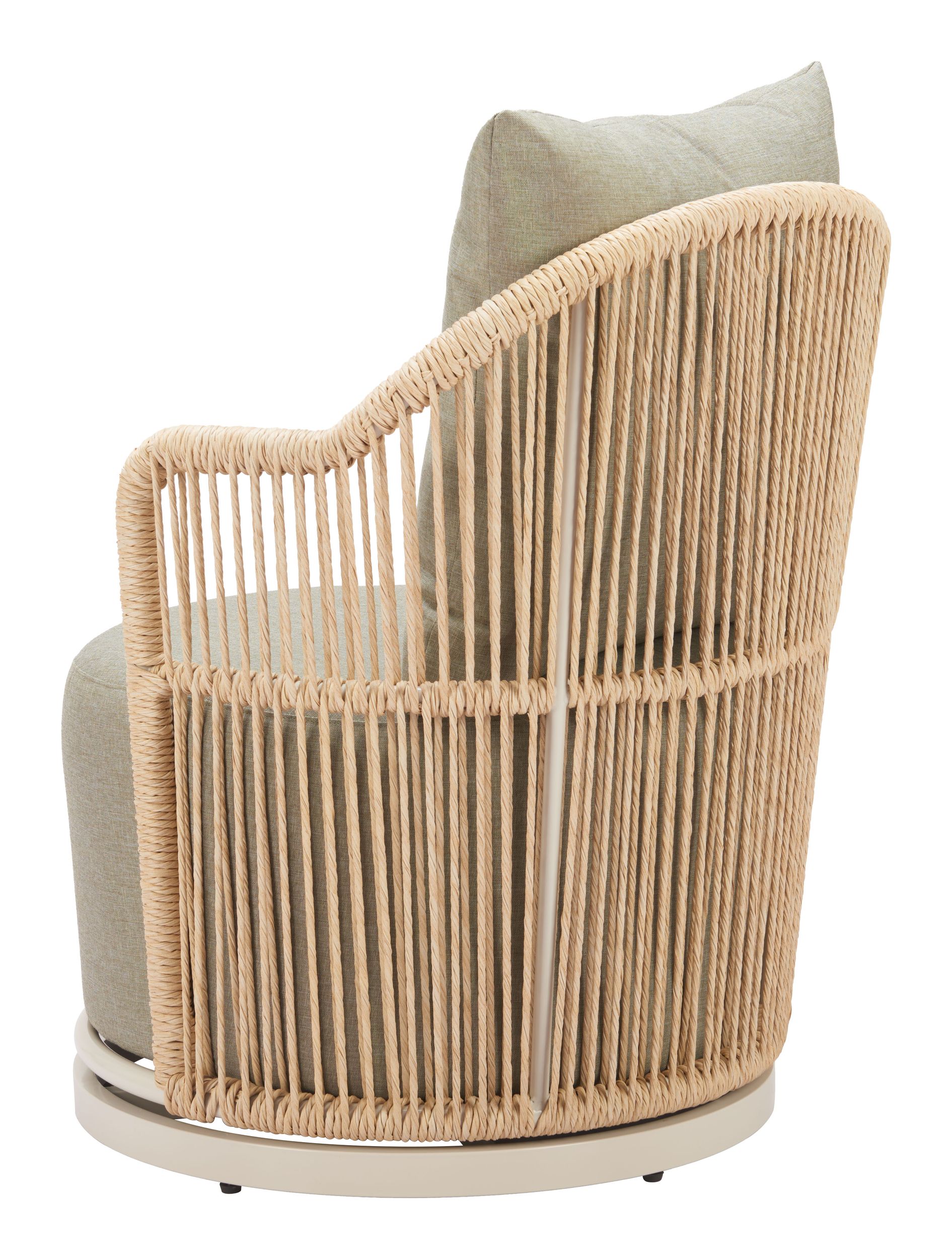 Lanai Olefin/Synthetic Rattan Weave Outdoor Swivel Chair