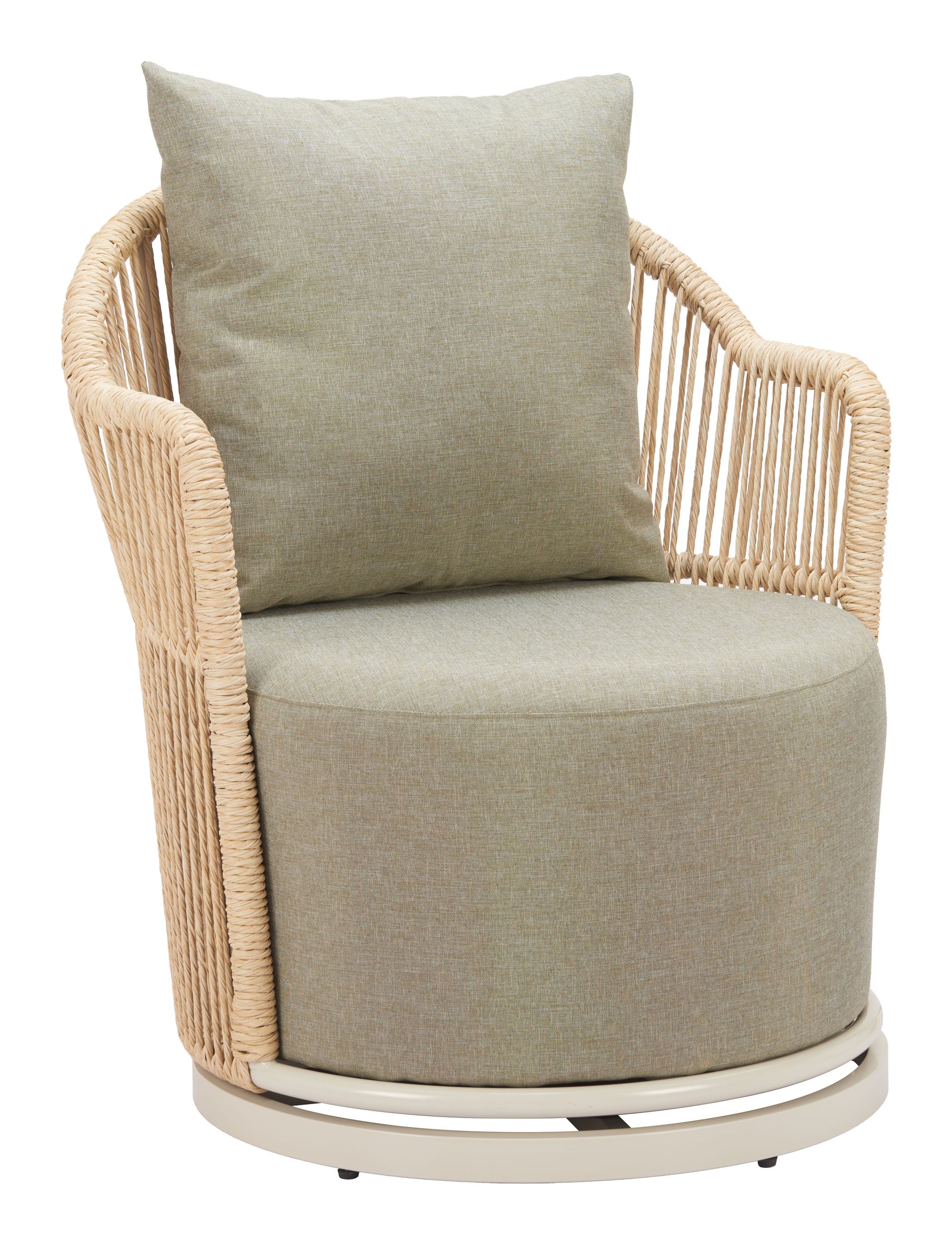 Lanai Olefin/Synthetic Rattan Weave Outdoor Swivel Chair