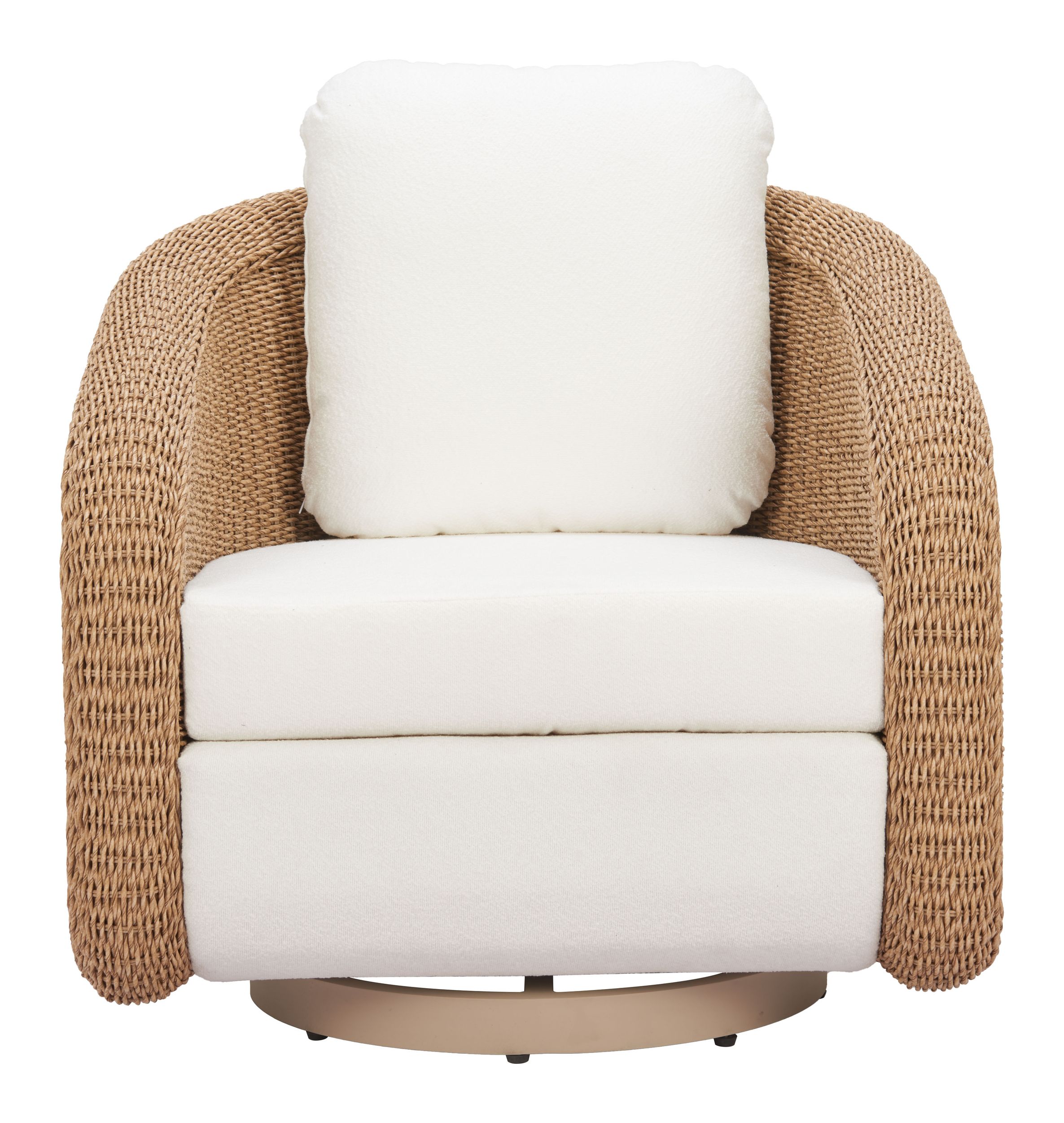 Solara Olefin/Synthetic Rattan Weave Outdoor Swivel Chair