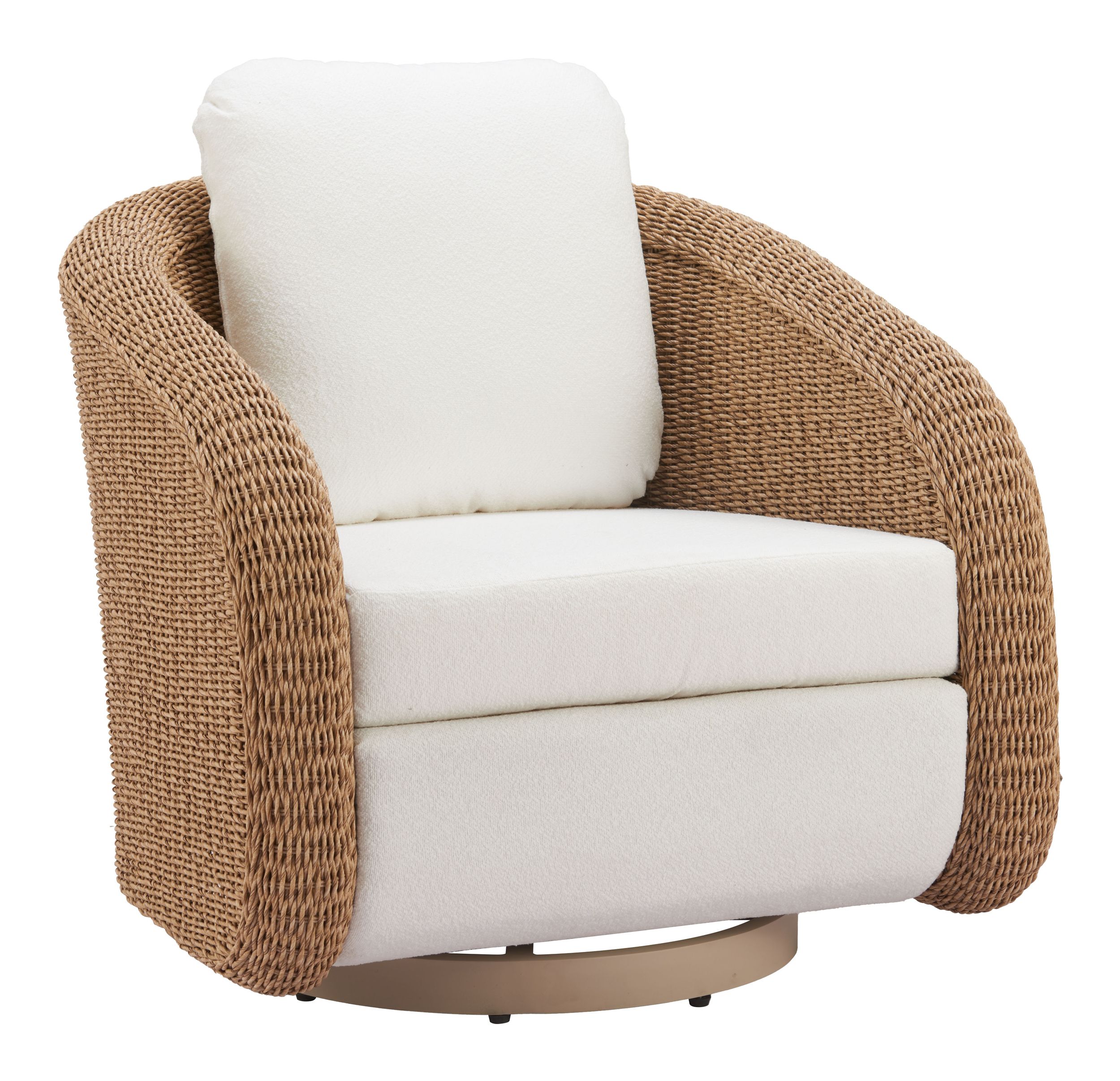 Solara Olefin/Synthetic Rattan Weave Outdoor Swivel Chair