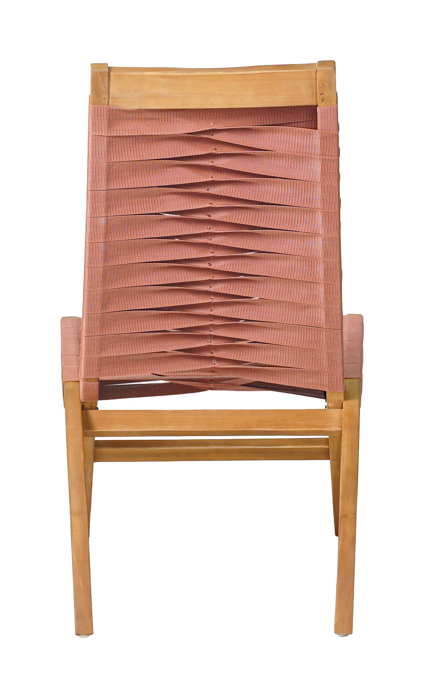 Rova Synthetic Rattan Weave/Wood Lounge Chair