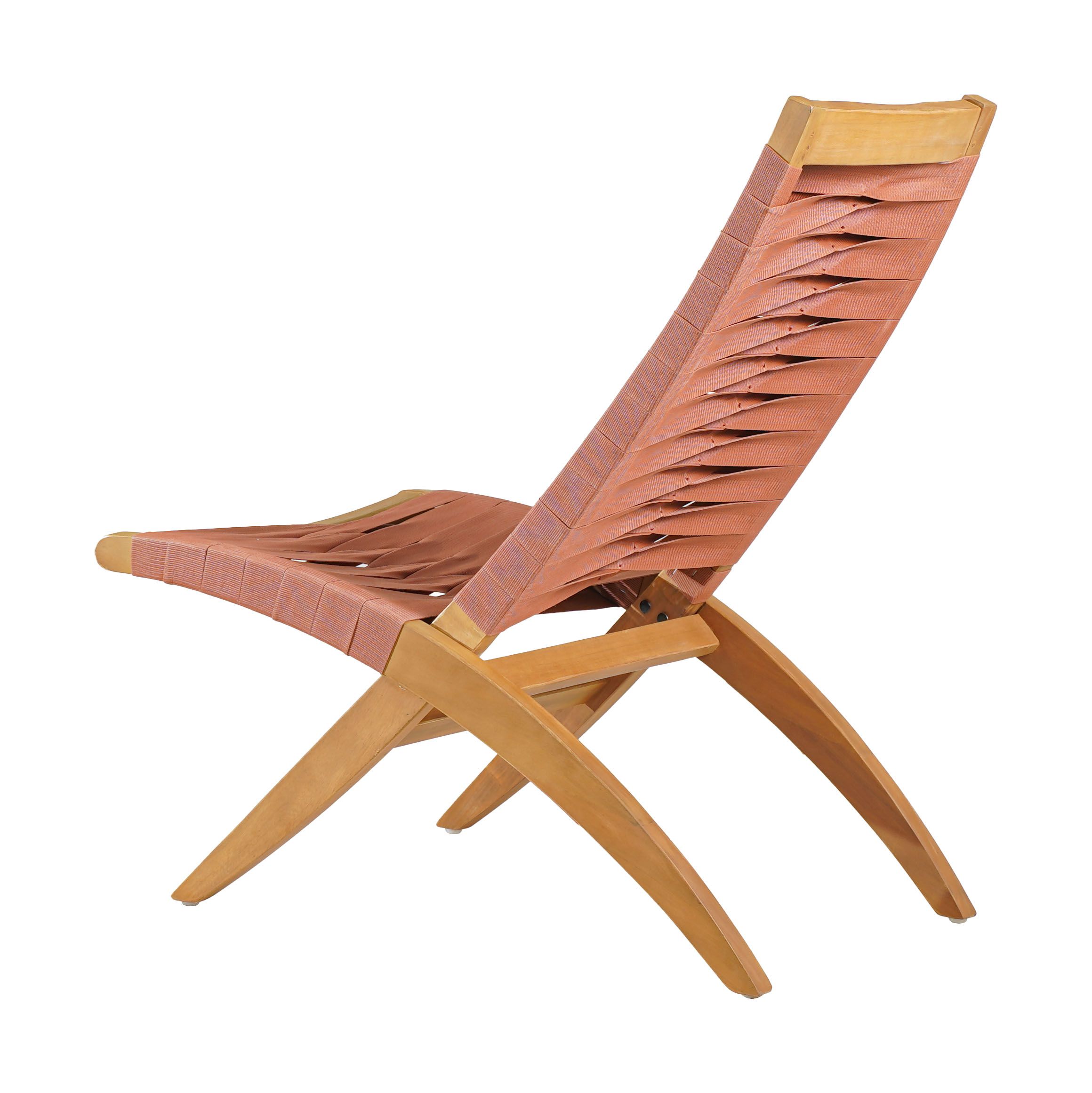 Rova Synthetic Rattan Weave/Wood Lounge Chair