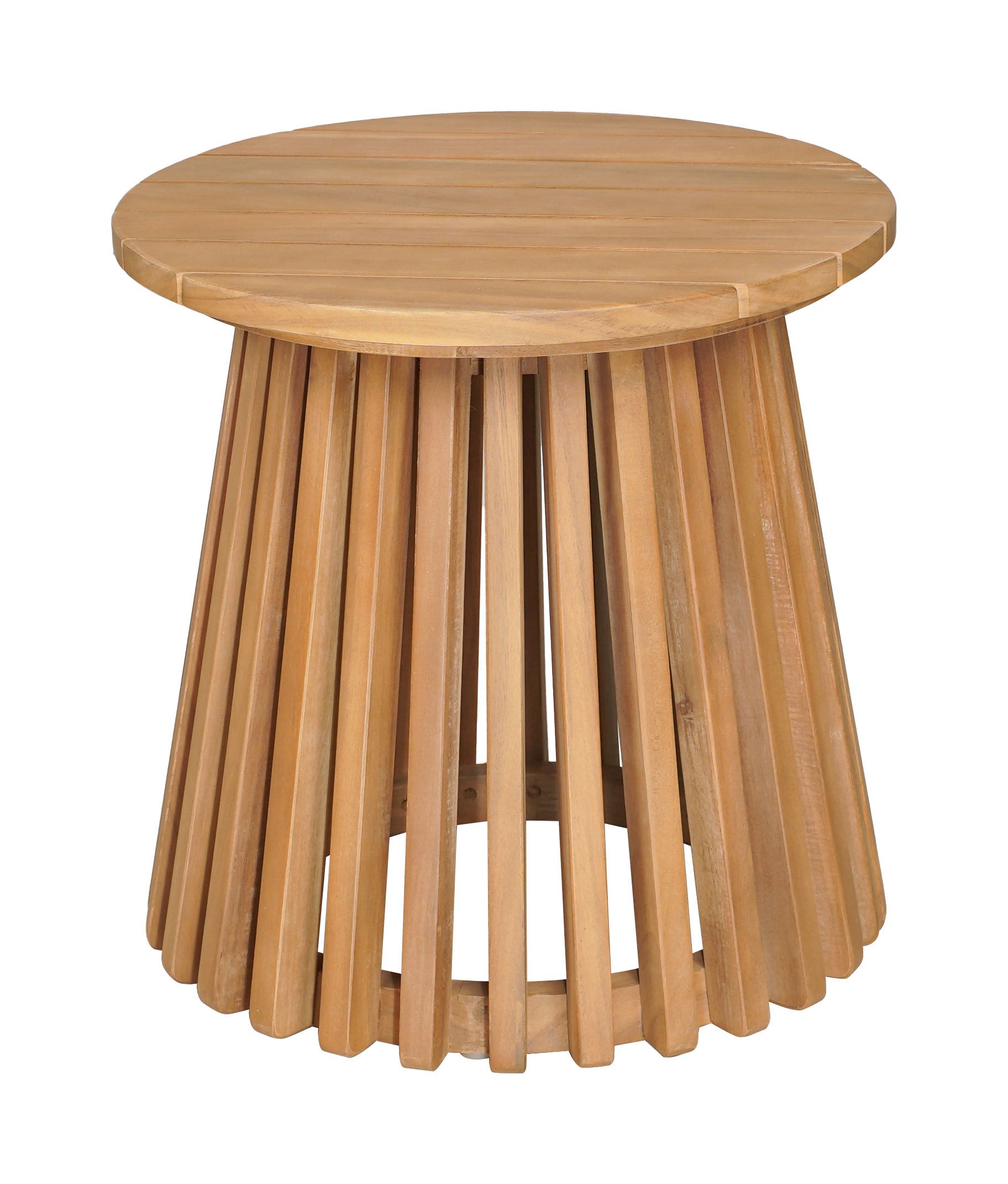 Zahara Round Wood Outdoor Side Table