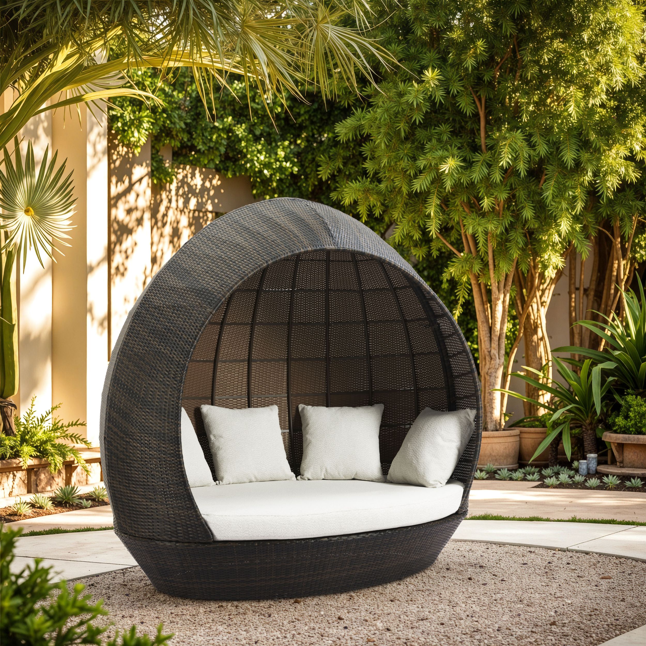 Marisol Synthetic Rattan Weave Beach Daybed
