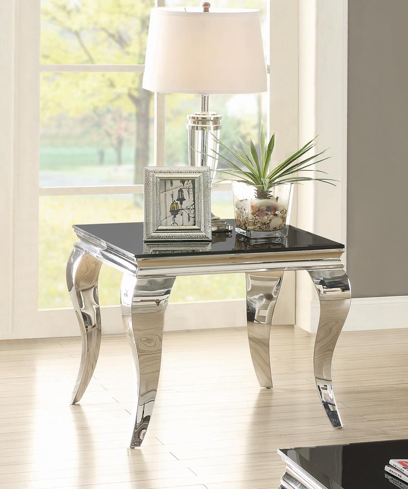 Luna Glass Top Square End Table