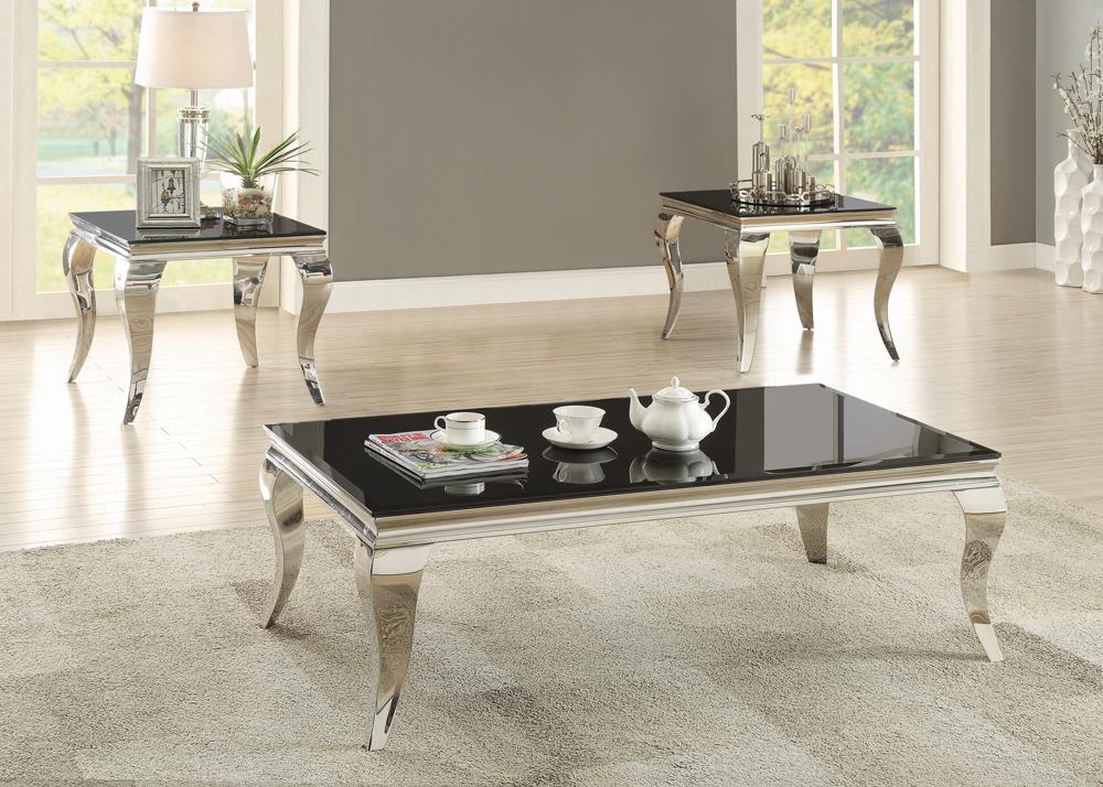 Luna Glass Top Square End Table