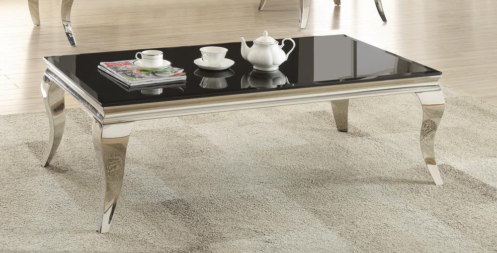 Luna Glass Top Rectangle Coffee Table