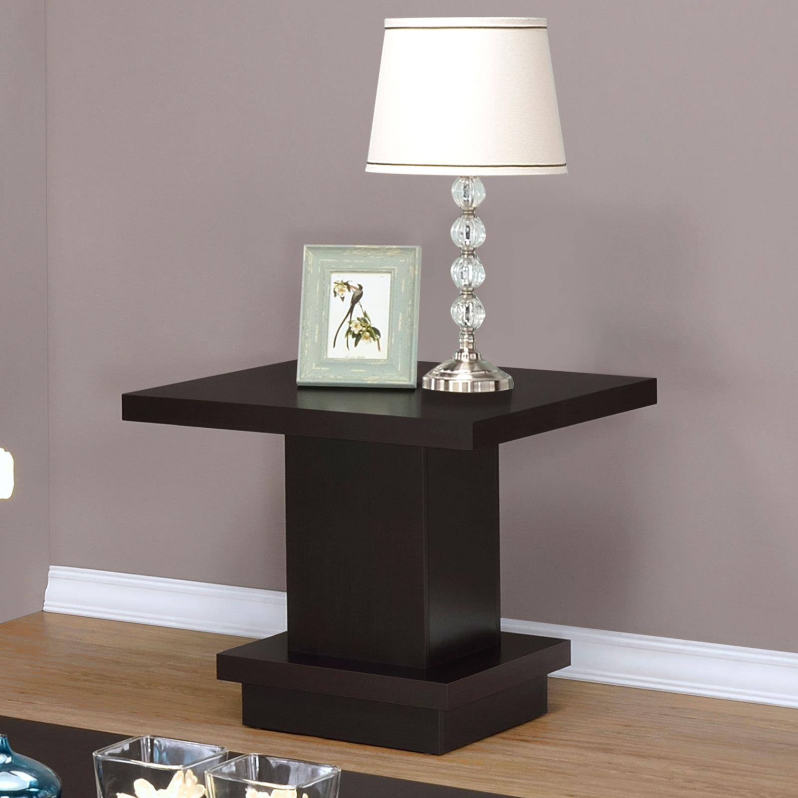 Reston Wood Veneer Pedestal Square End Table