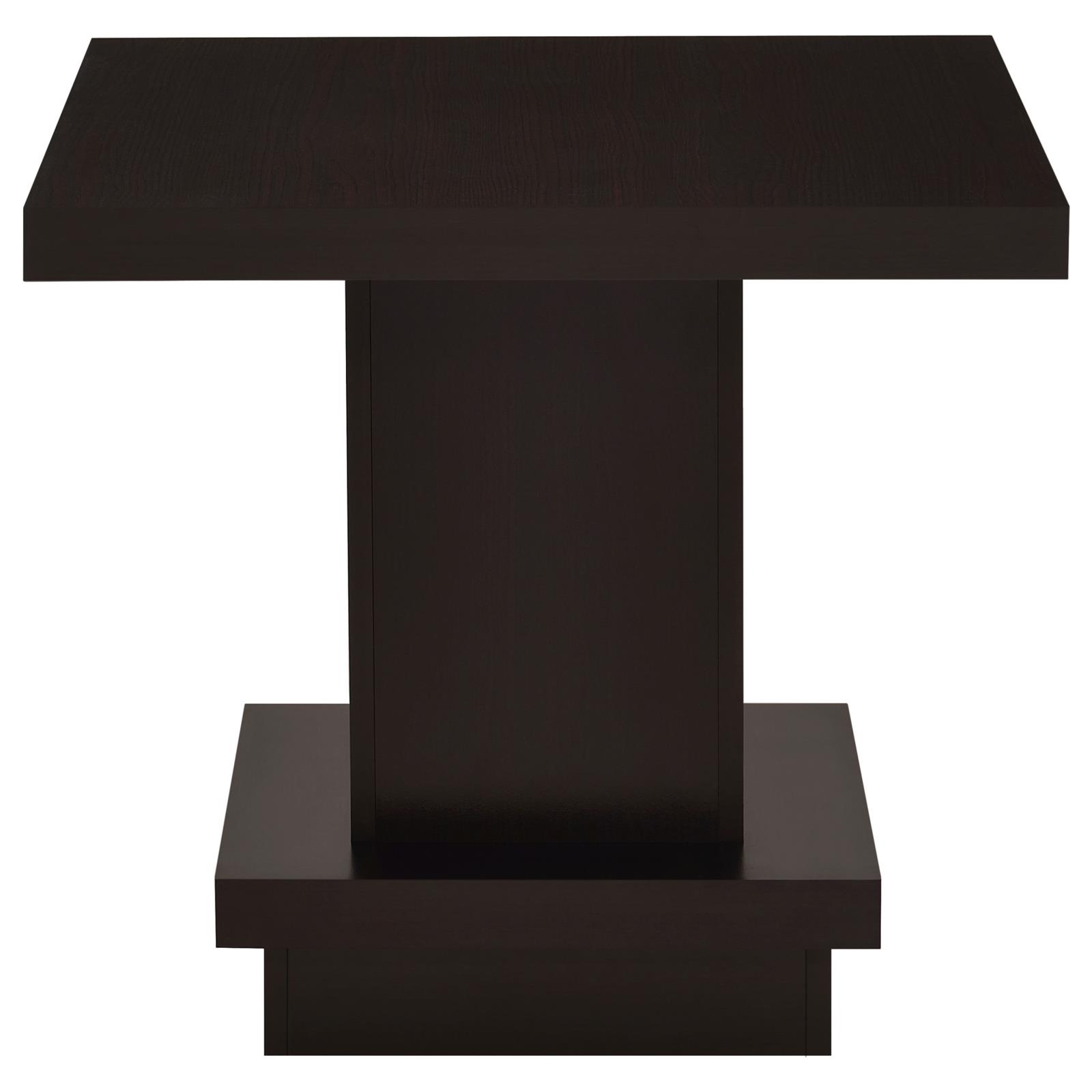 Reston Wood Veneer Pedestal Square End Table