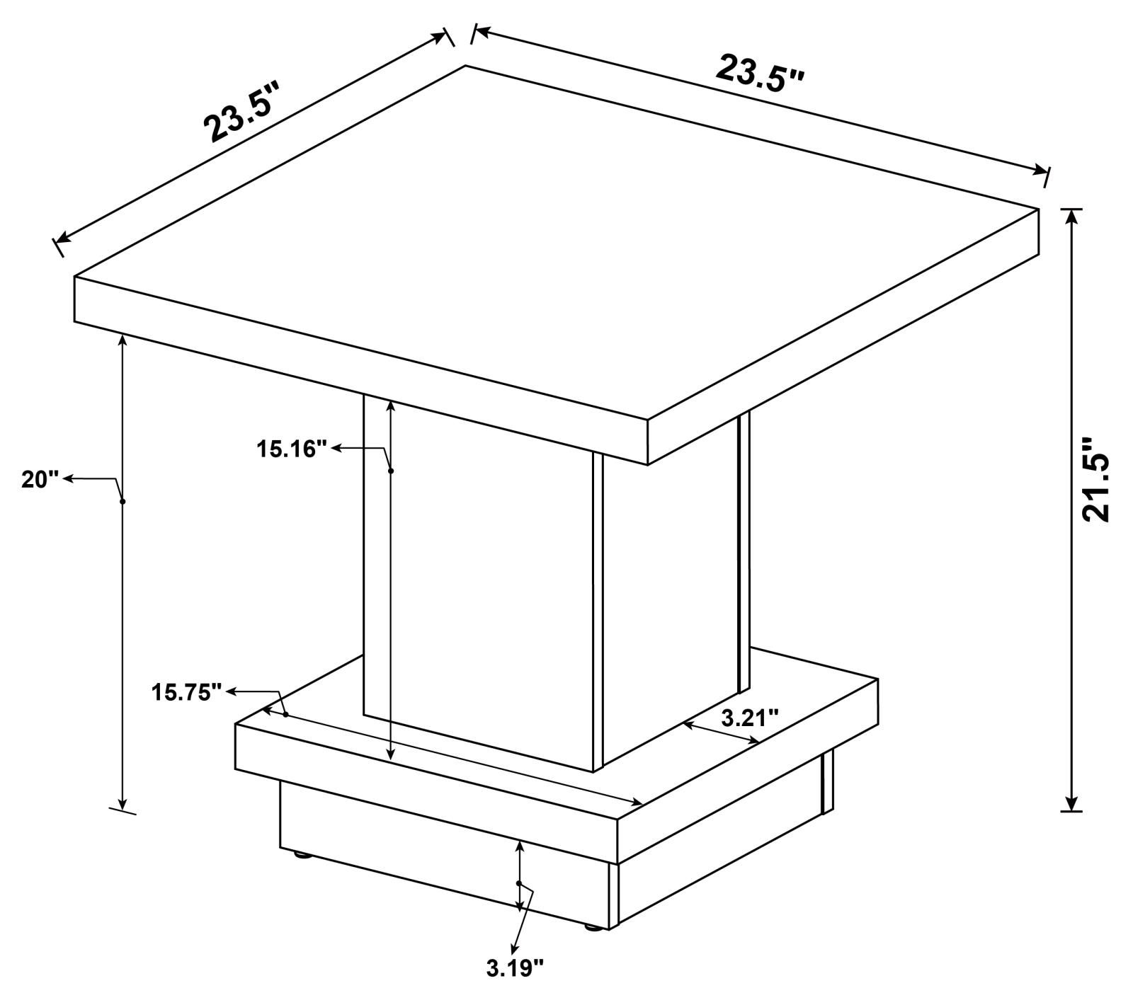 Reston Wood Veneer Pedestal Square End Table