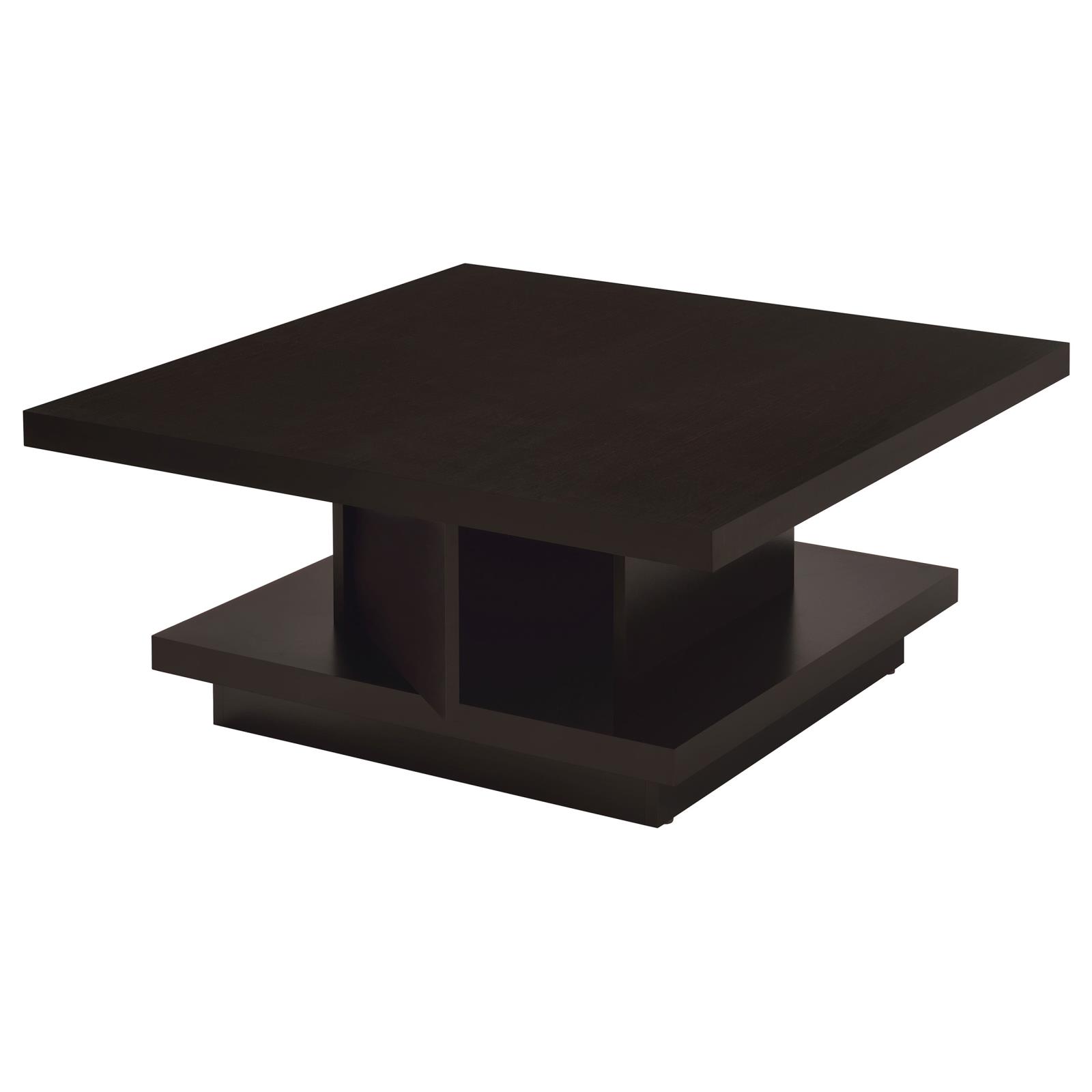 Reston Wood Veneer Pedestal Square Coffee Table