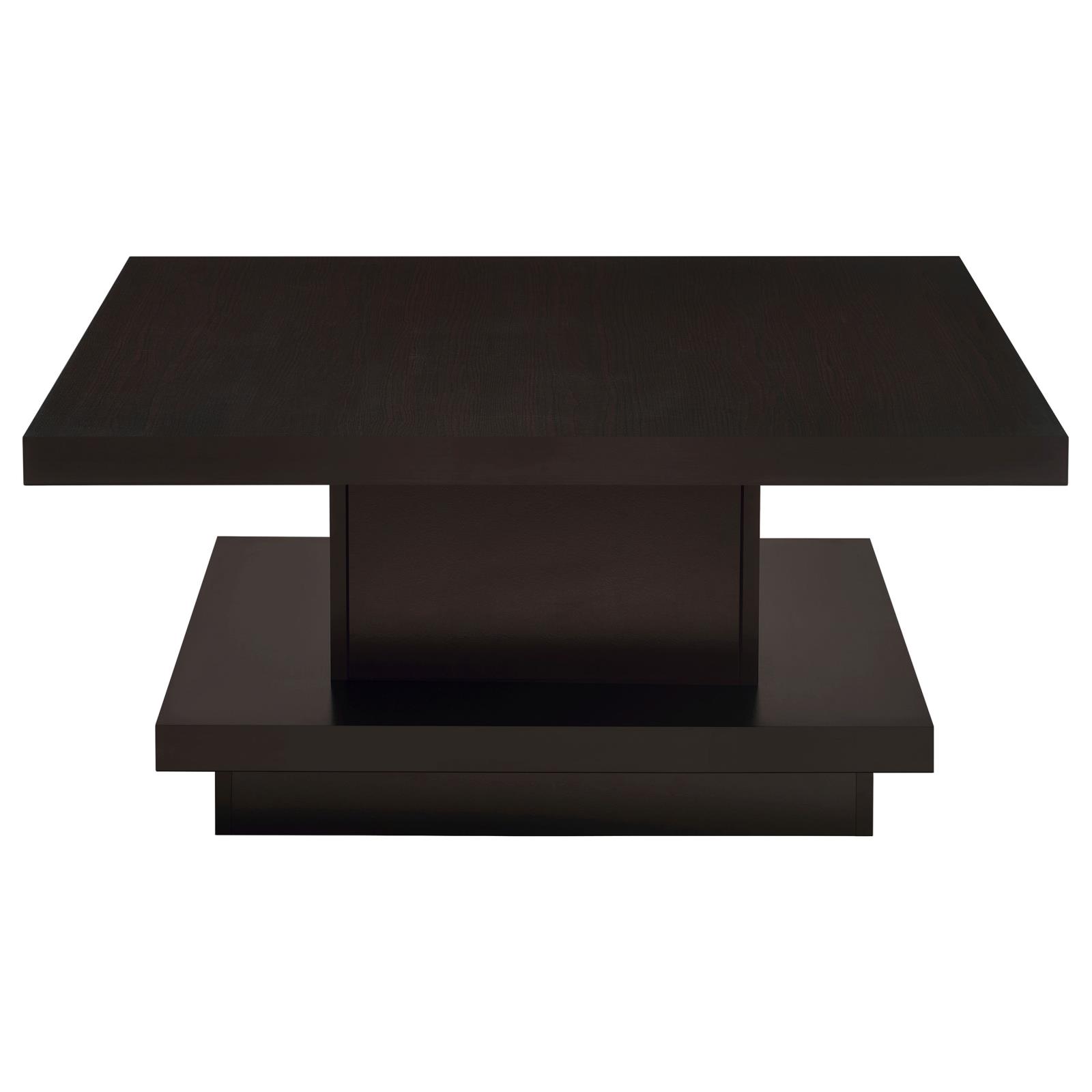 Reston Wood Veneer Pedestal Square Coffee Table