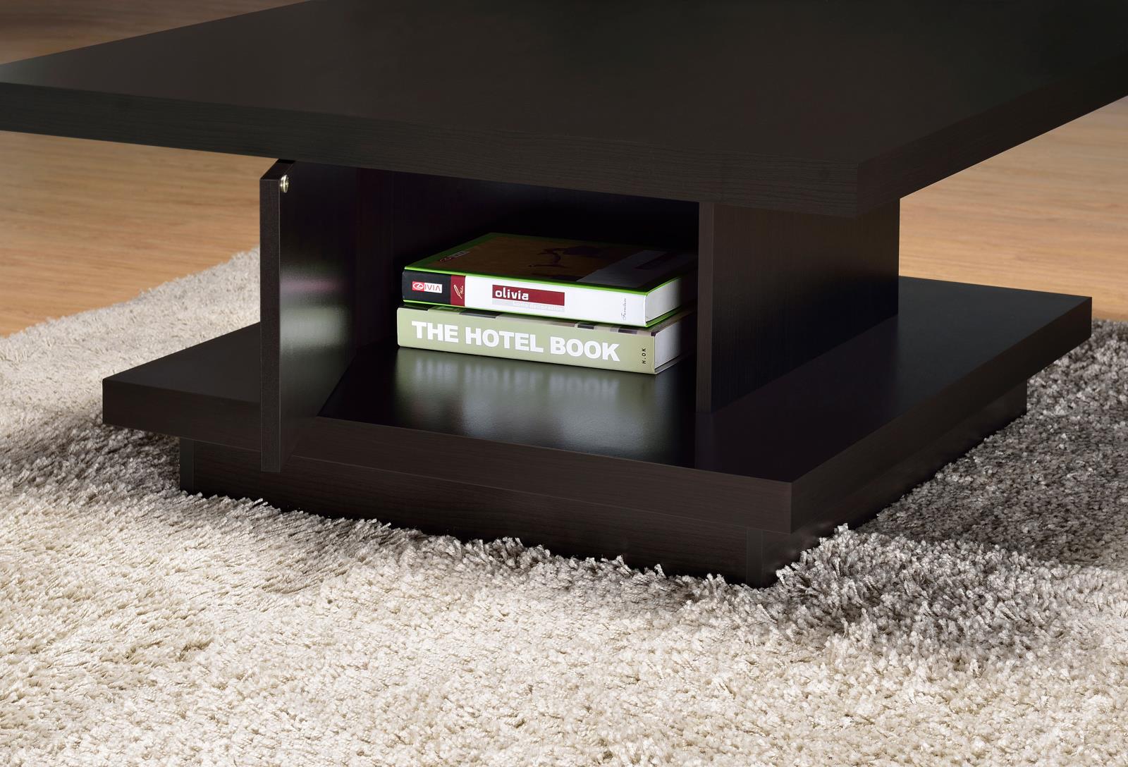 Reston Wood Veneer Pedestal Square Coffee Table