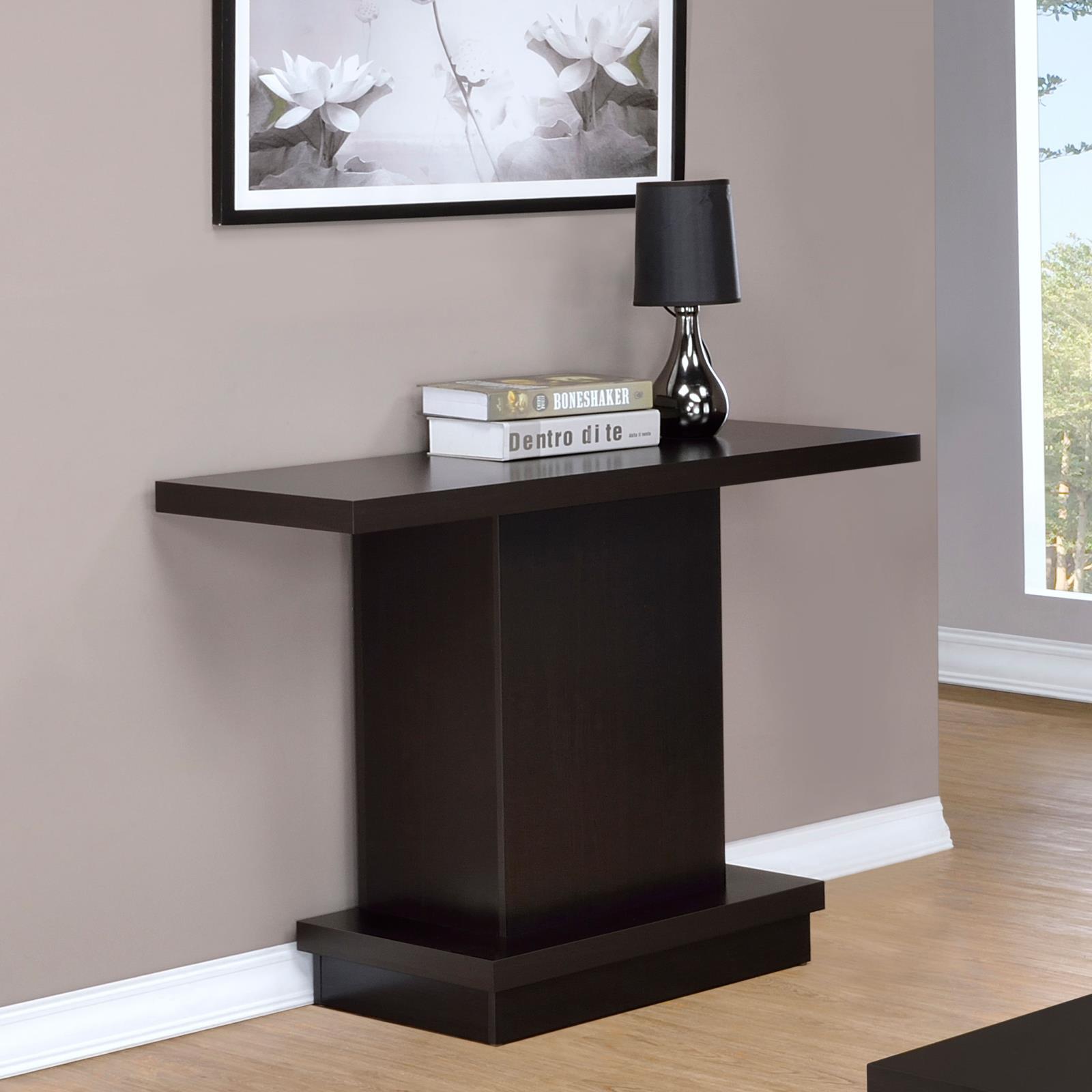 Reston Wood Veneer Pedestal Sofa Table