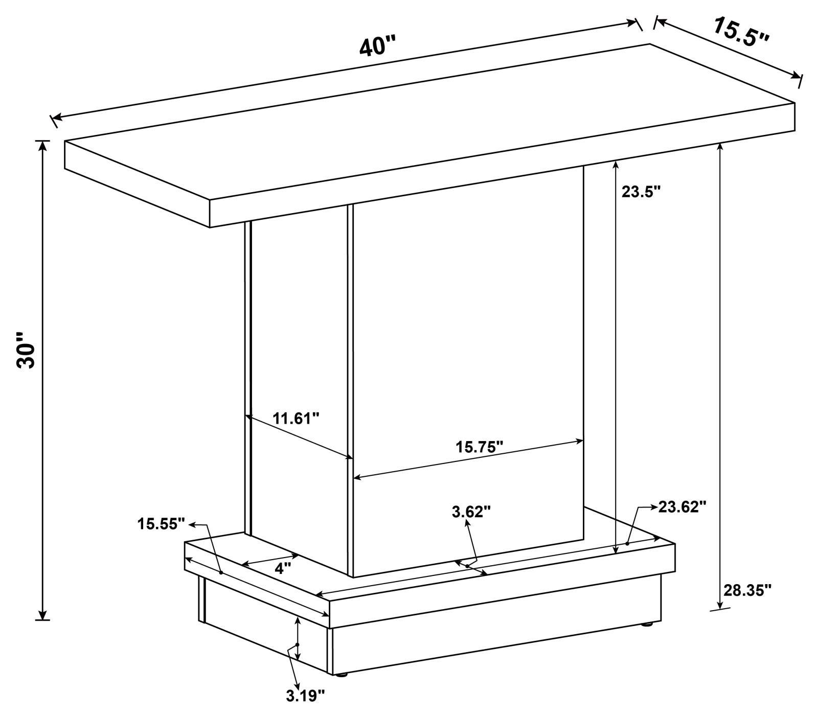 Reston Wood Veneer Pedestal Sofa Table