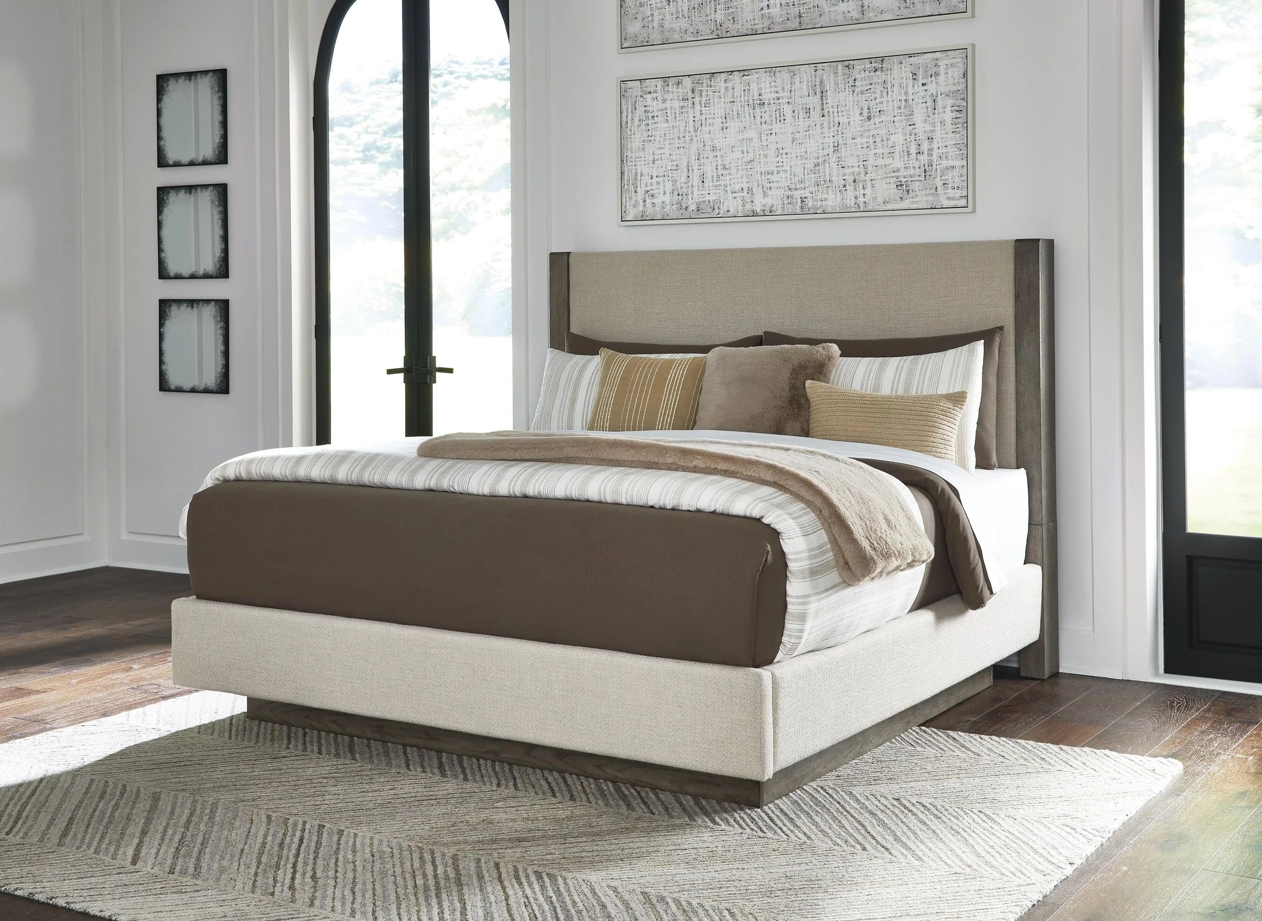 Ashley SM Anibecca Polyester Upholstered Panel Bedroom Set