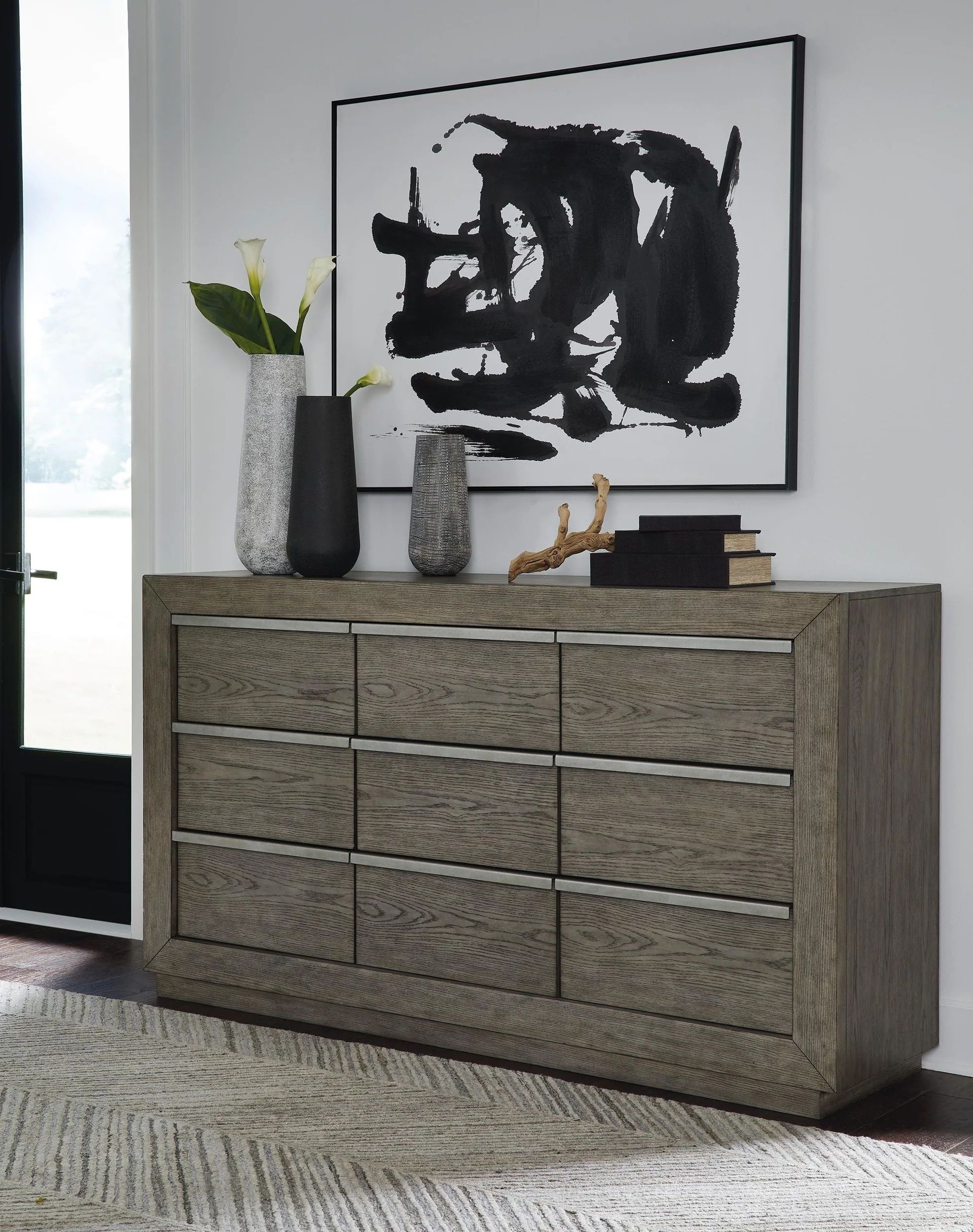 Ashley SM Anibecca Polyester Upholstered Panel Bedroom Set