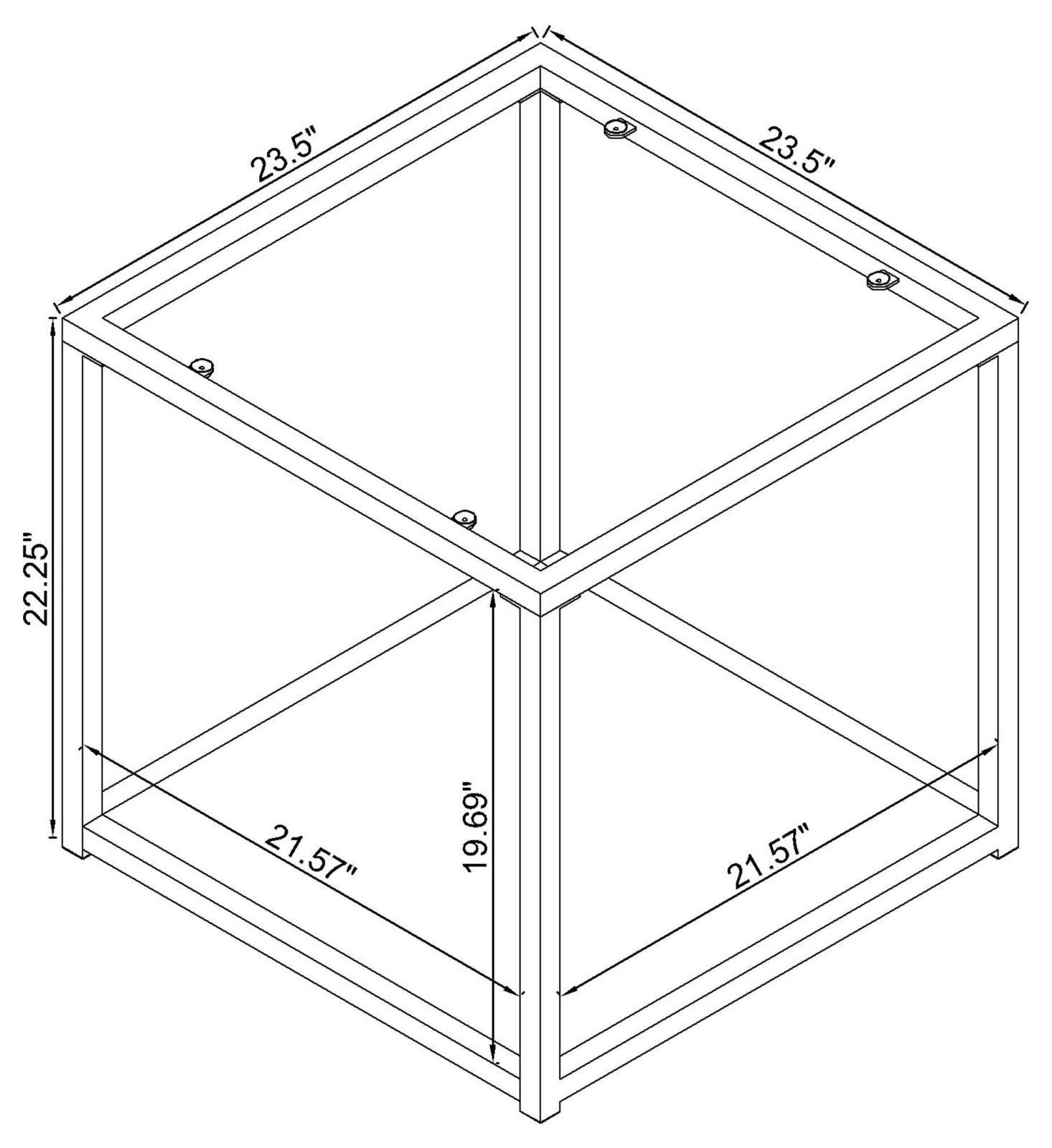 Cora Glass/Metal End Table with Mirror Shelf