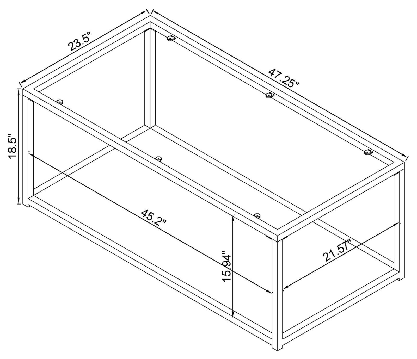 Cora Glass Coffee Table with Mirror Shelf