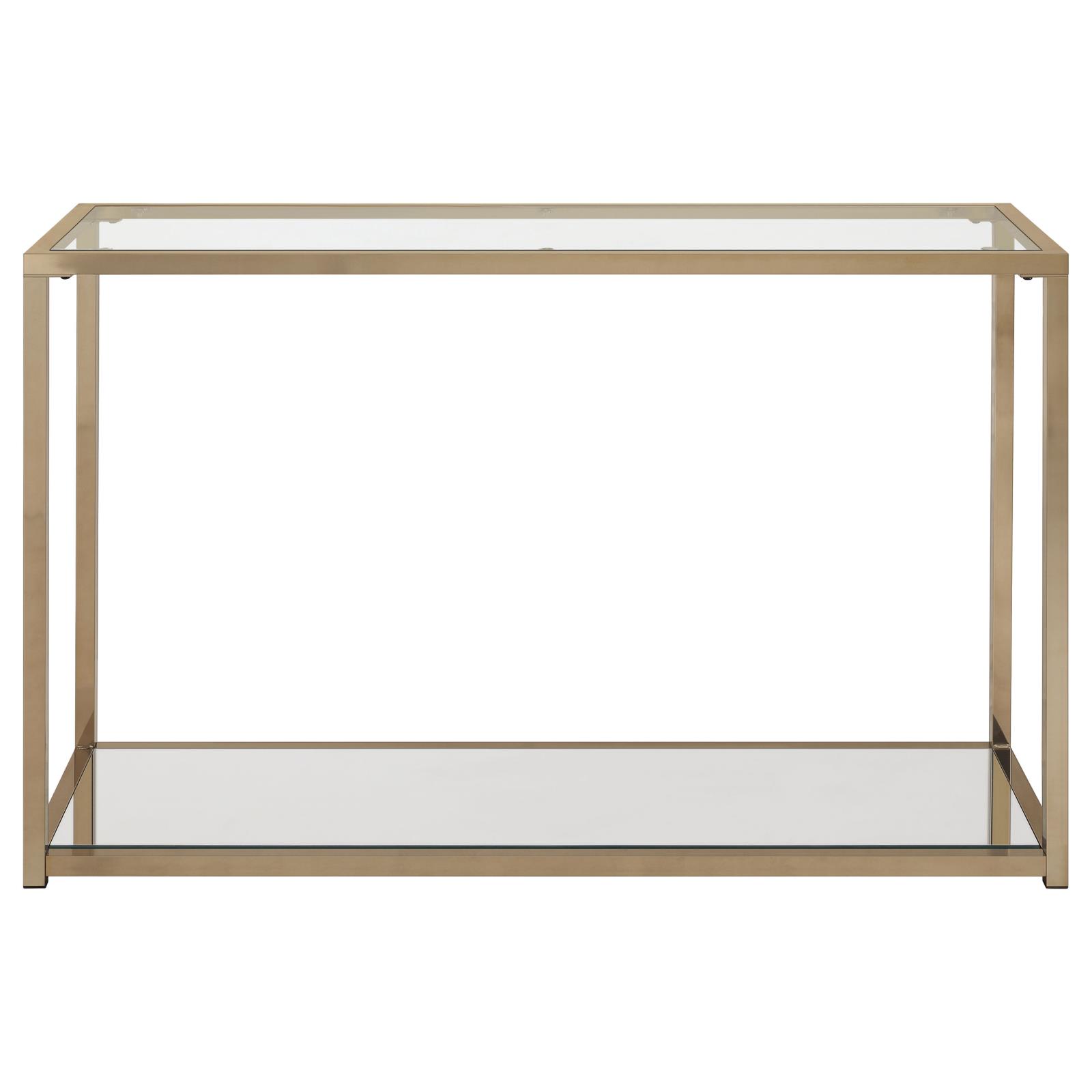 Cora Glass Sofa Table with Mirror Shelf
