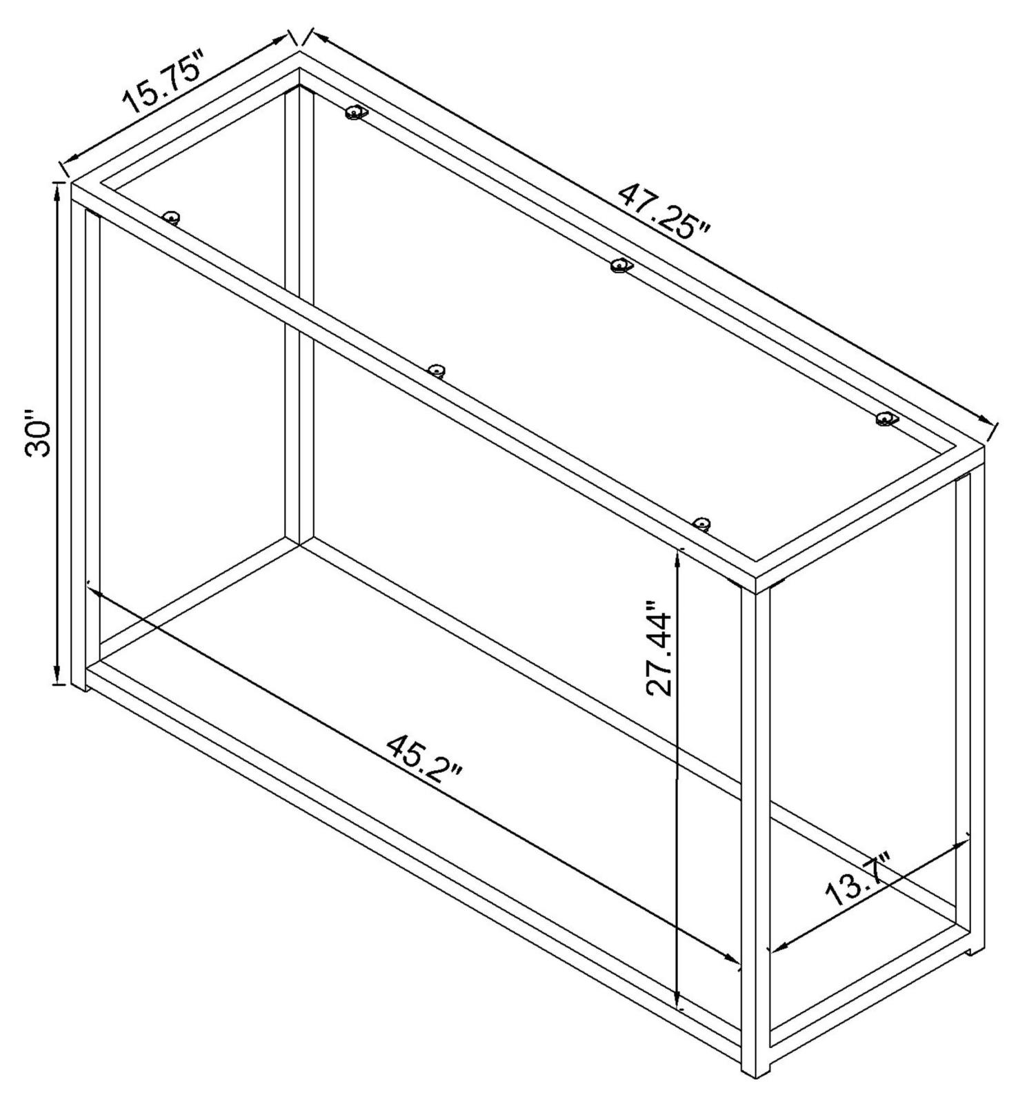 Cora Glass Sofa Table with Mirror Shelf