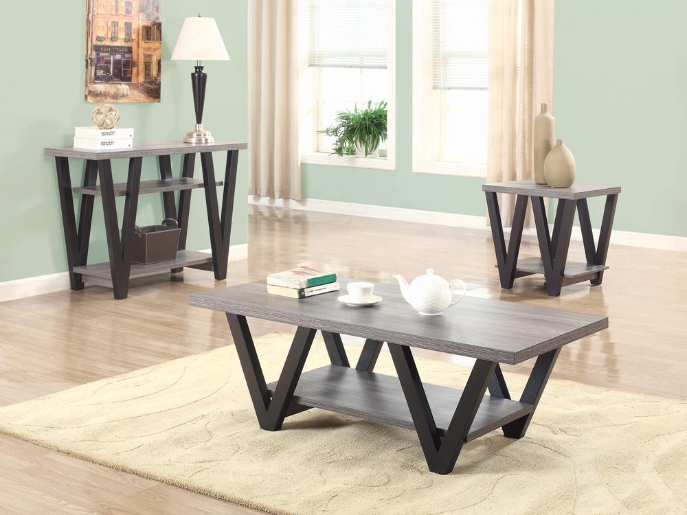 Stevens Rectangular Coffee Table with V-shaped Base