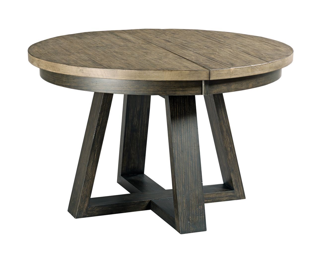 Plank Road Button Round Wood Extendable Dining Room Set